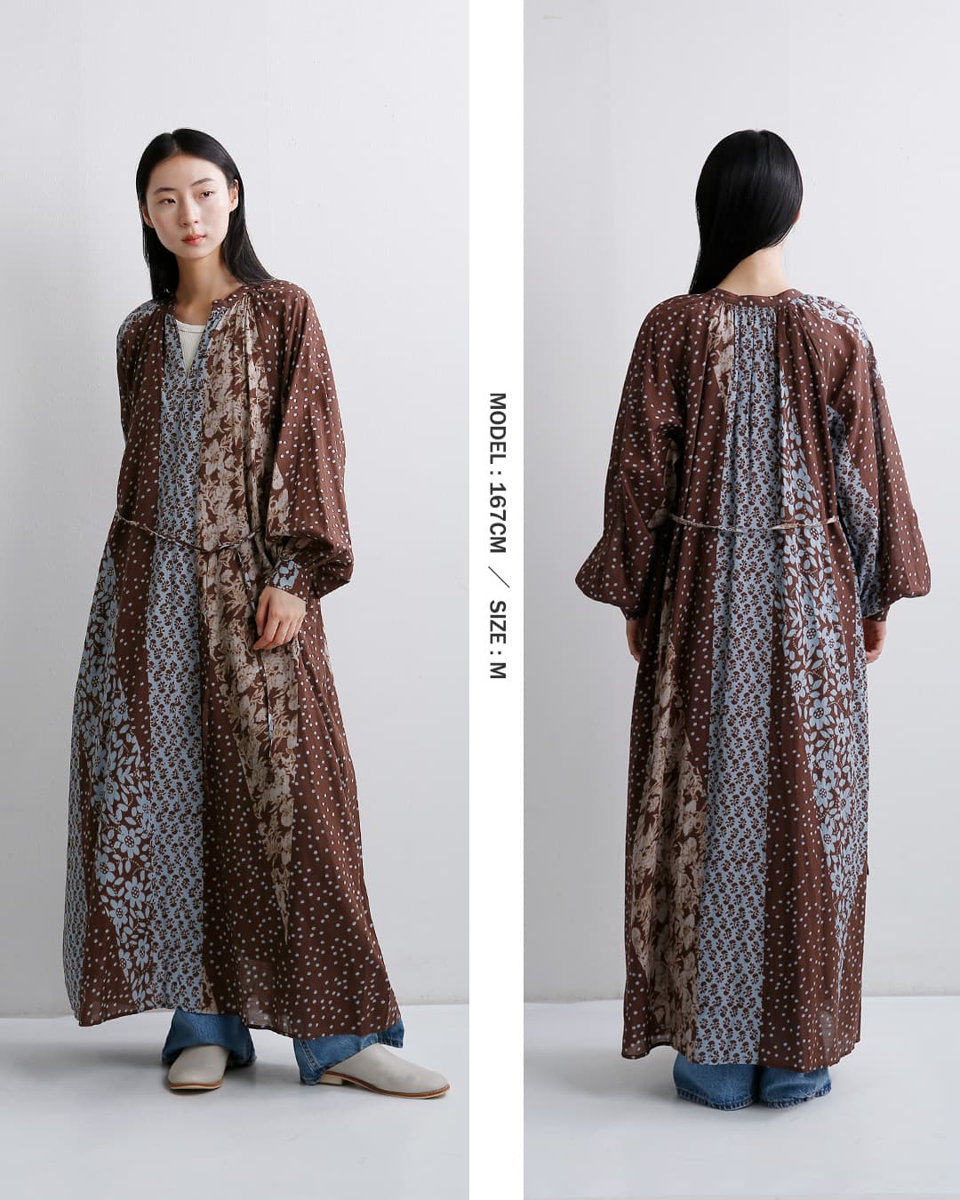 ne Quittez pas(ヌキテパ)花柄 パッチワーク ワンピース Cotton Rayon Patchwork Flower Print Dress 010462ny1