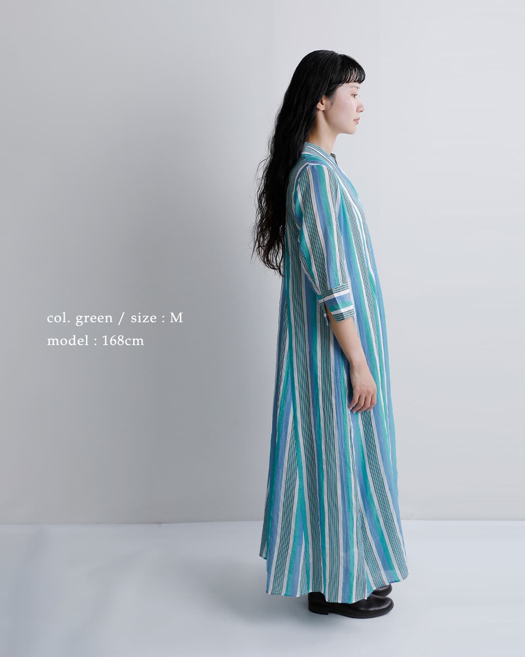 ne Quittez pas(ヌキテパ)コットンボイル ストライプ ワンピース Cotton Voile Stripe Panel Dress 010462pa3