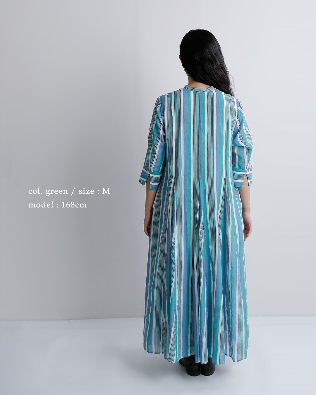 ne Quittez pas(ヌキテパ)コットンボイル ストライプ ワンピース Cotton Voile Stripe Panel Dress 010462pa3