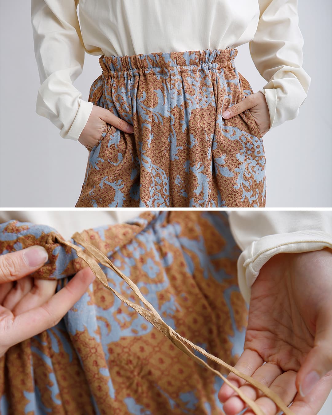 ne Quittez pas(ヌキテパ)ジャガード アブストラクト ペイズリー パンツ Rayon Jacquard Abstract Paisley Print Pants 010662nj1
