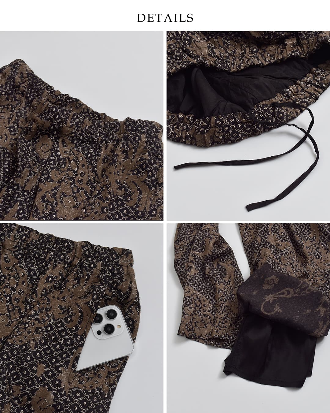 ne Quittez pas(ヌキテパ)ジャガード アブストラクト ペイズリー パンツ Rayon Jacquard Abstract Paisley Print Pants 010662nj1