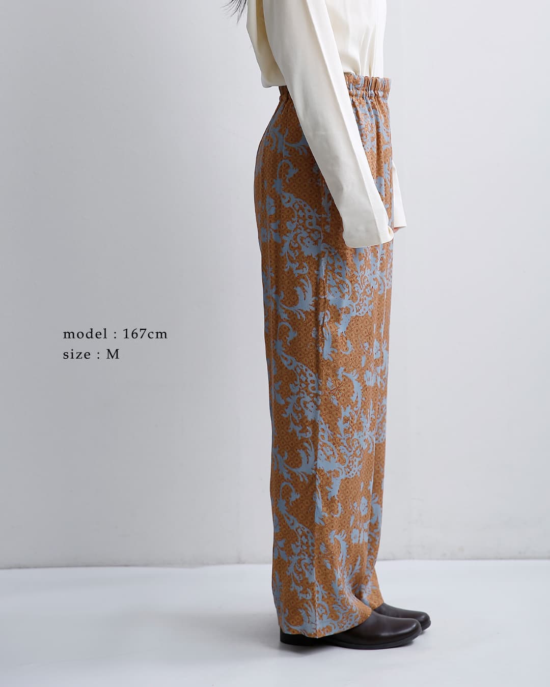 ne Quittez pas(ヌキテパ)ジャガード アブストラクト ペイズリー パンツ Rayon Jacquard Abstract Paisley Print Pants 010662nj1