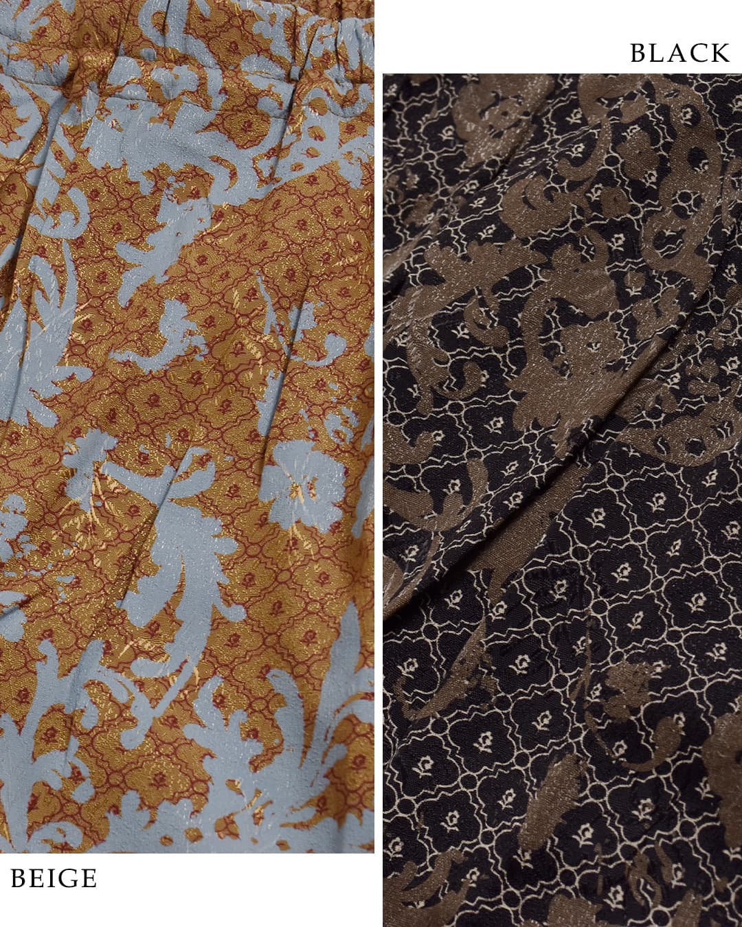 ne Quittez pas(ヌキテパ)ジャガード アブストラクト ペイズリー パンツ Rayon Jacquard Abstract Paisley Print Pants 010662nj1