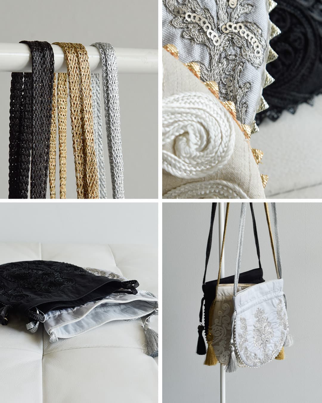 ne Quittez pas(ヌキテパ)刺繍 ドローストリング ショルダーバッグ Embroidery Drawstring Shoulder Bag 012061nm1-2