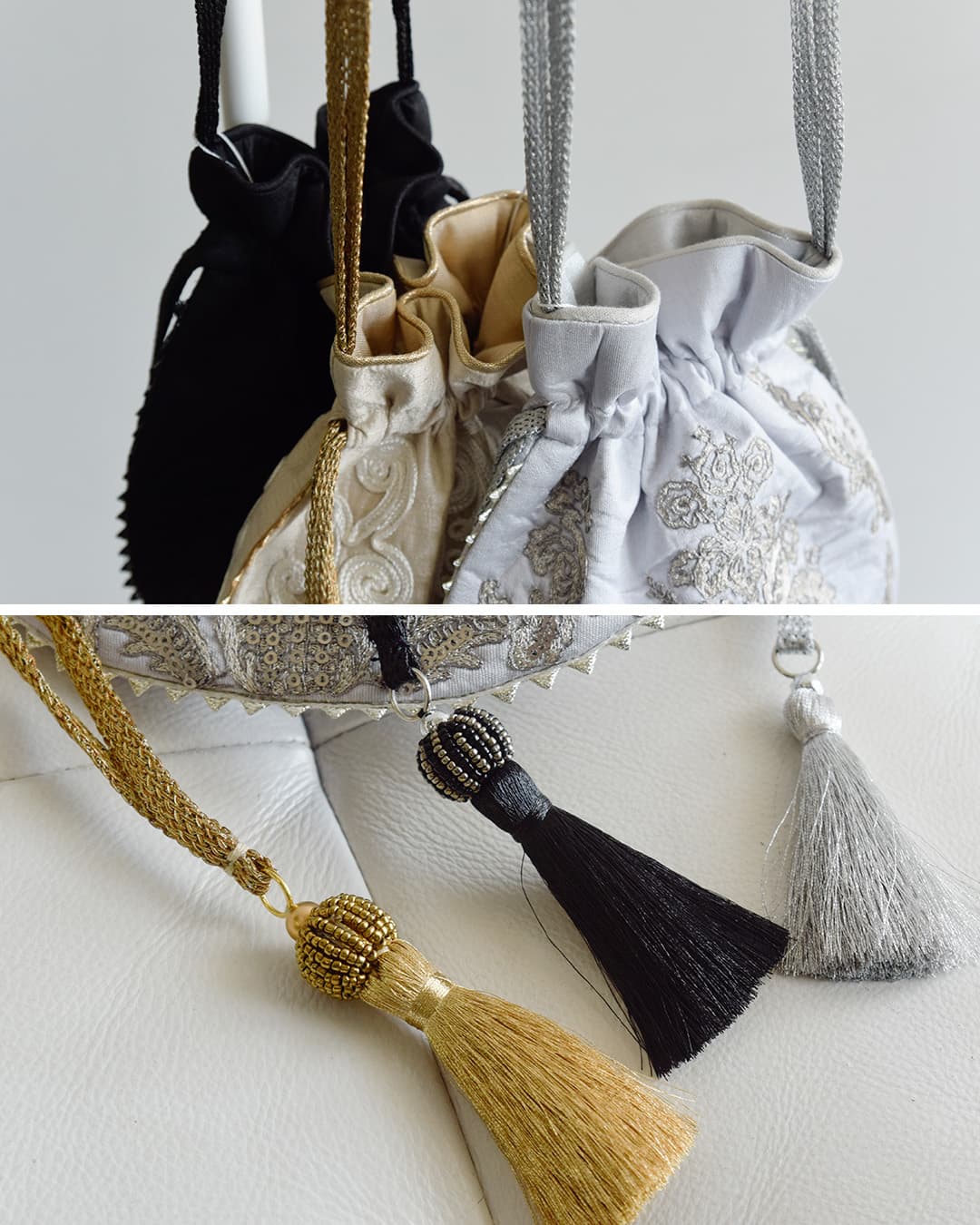 ne Quittez pas(ヌキテパ)刺繍 ドローストリング ショルダーバッグ Embroidery Drawstring Shoulder Bag 012061nm1-2