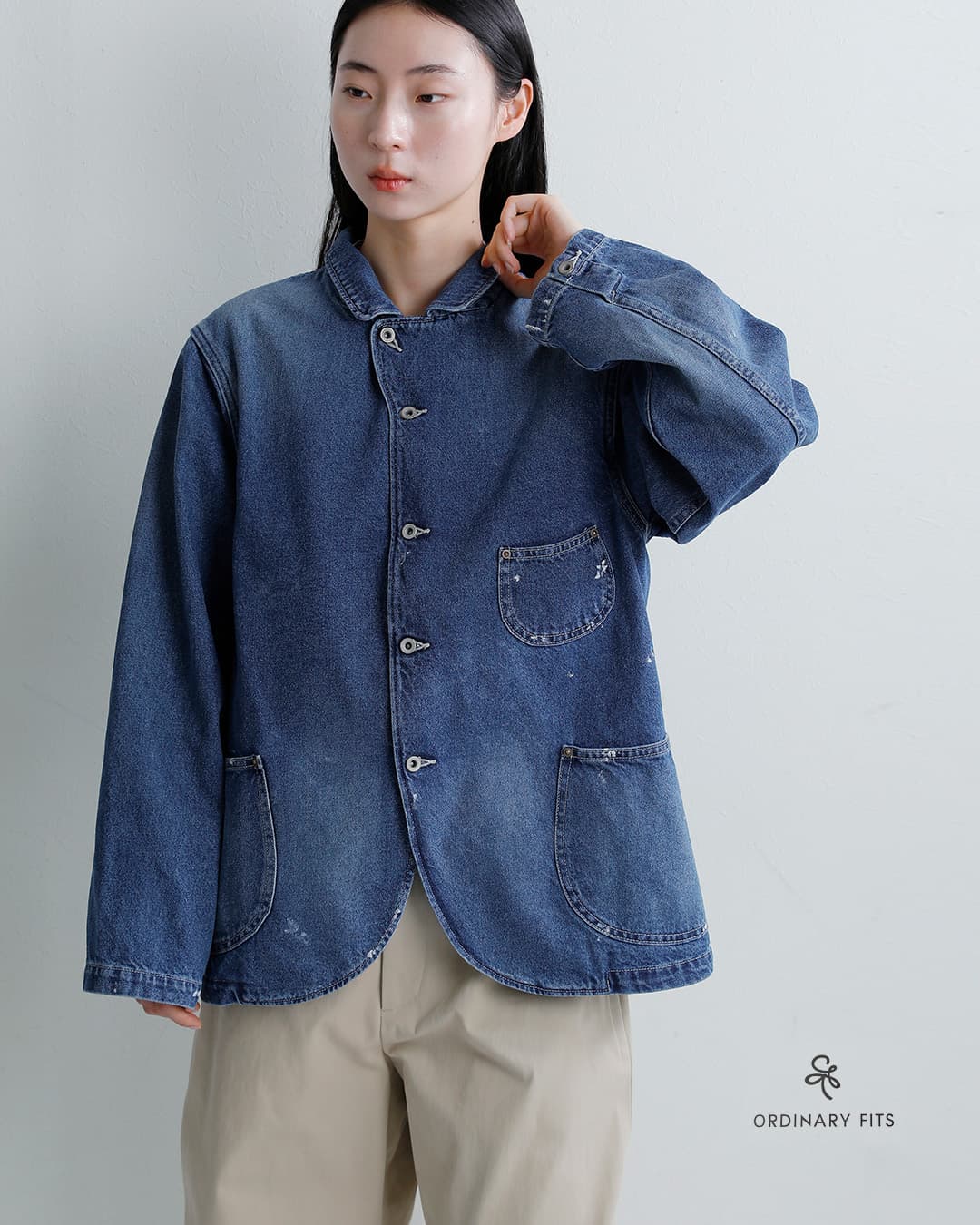 ordinaryfitsハチマルデニム ユーズド ベルジャケット BELL JACKET 018usd