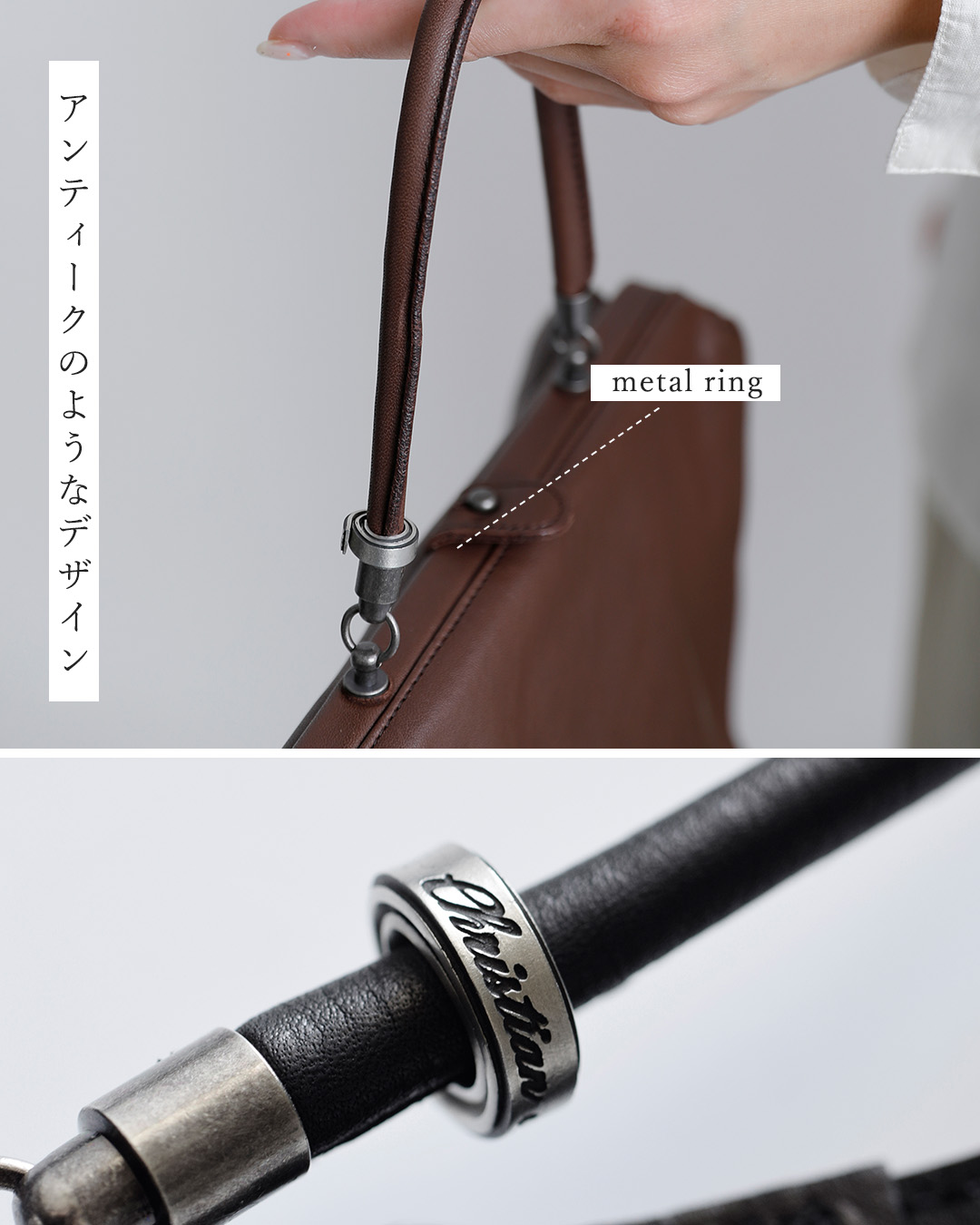 CHRISTIAN PEAUカウレザー 2way ショルダーバッグ Mサイズ