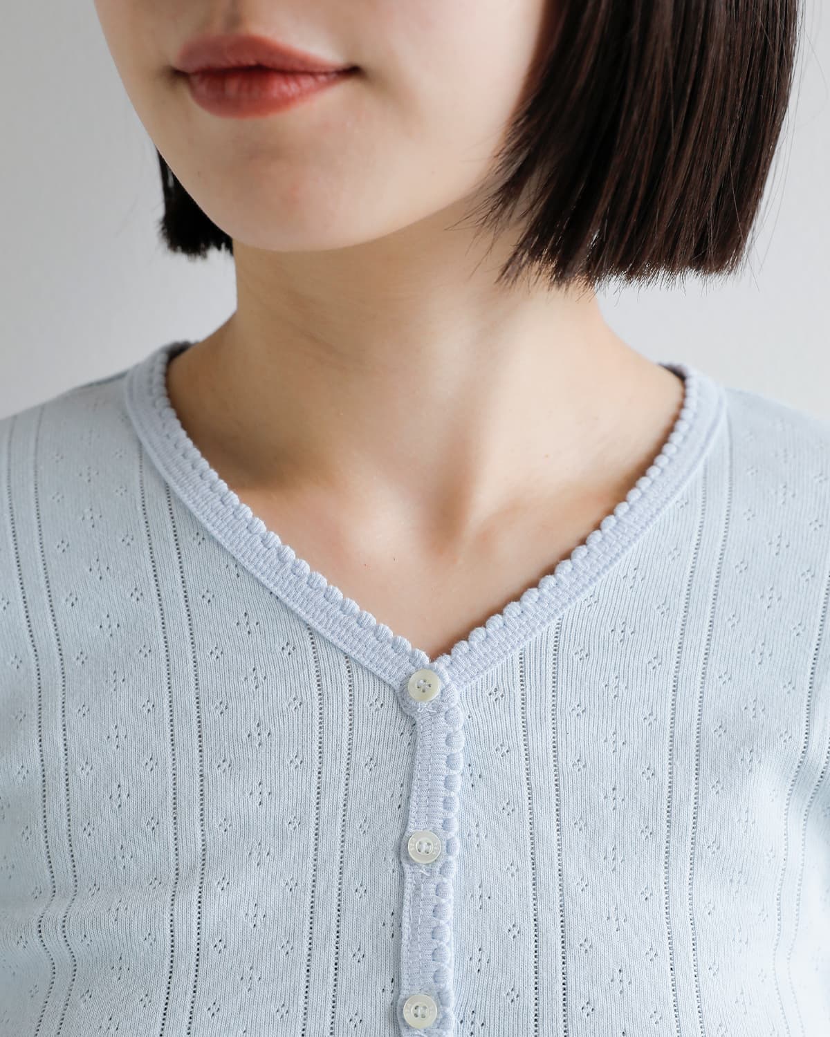 SEA(シー)アイレットリブ Vネック ヘンリー 長袖 Tシャツ 110706604 秋冬