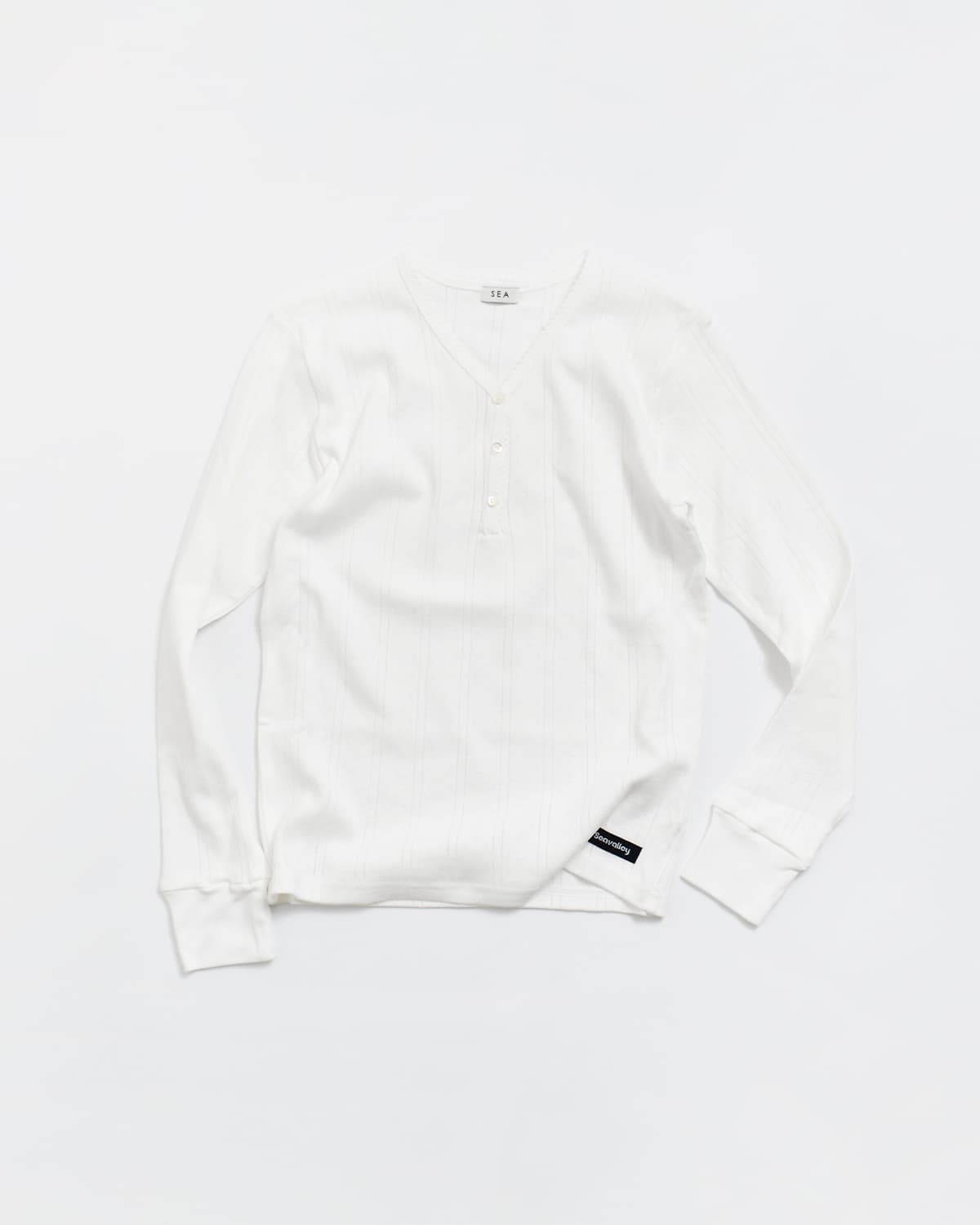 SEA(シー)アイレットリブ Vネック ヘンリー 長袖 Tシャツ 110706604 秋冬
