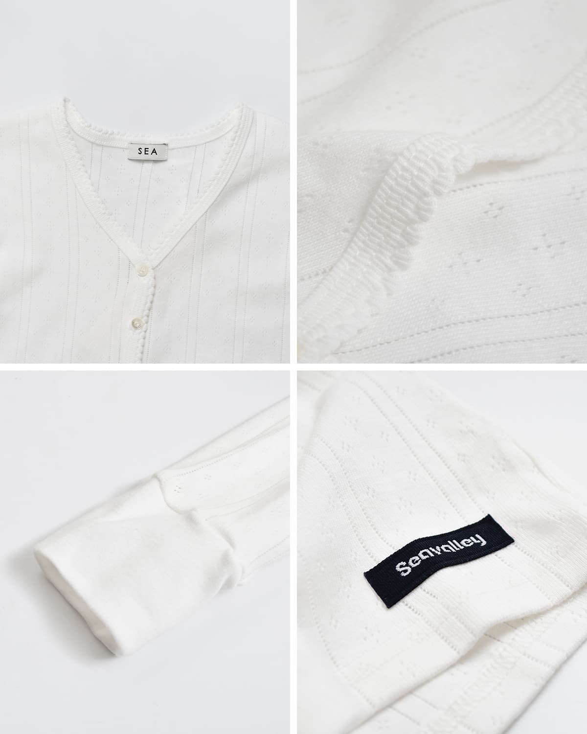SEA(シー)アイレットリブ Vネック ヘンリー 長袖 Tシャツ 110706604 秋冬