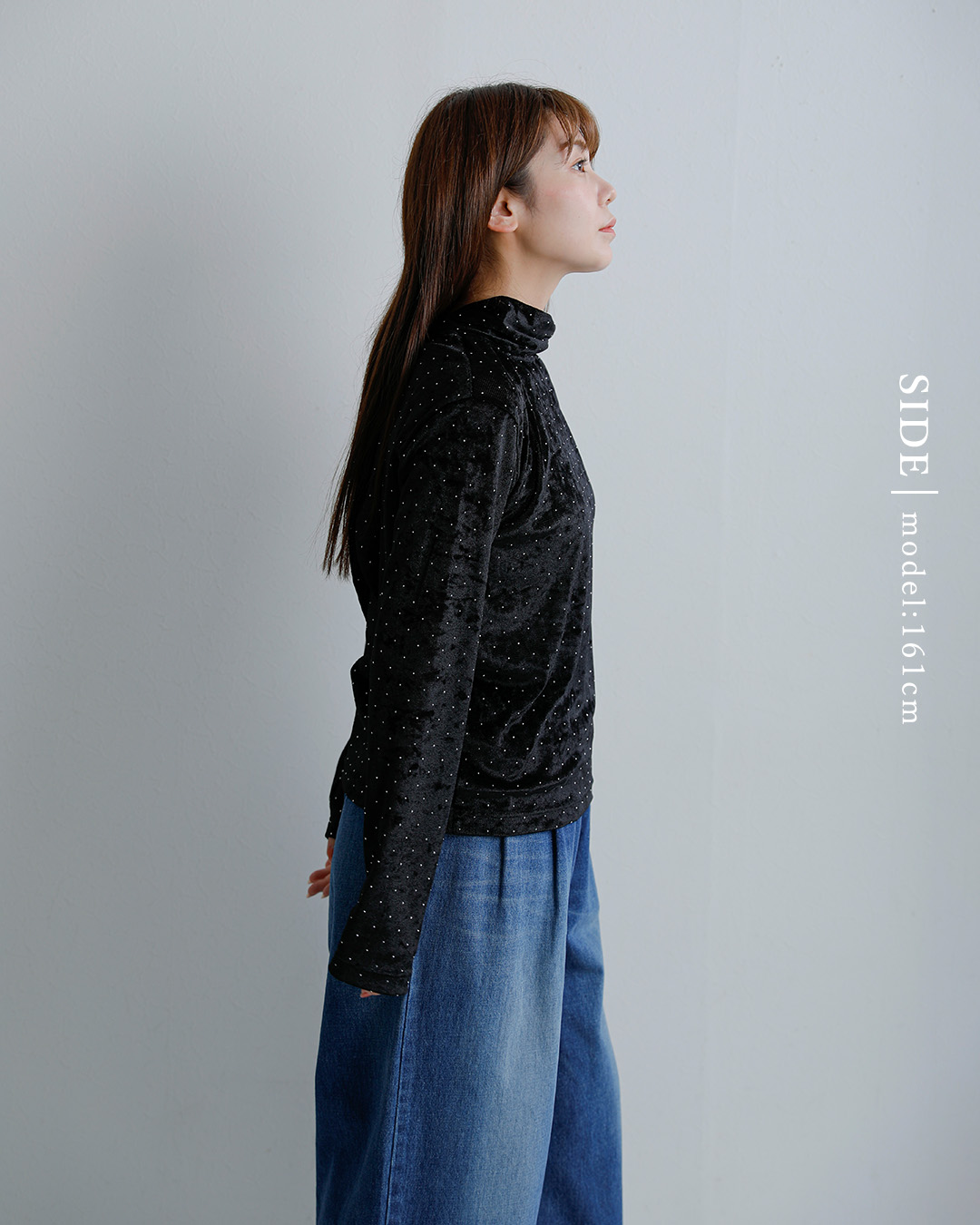 Scyeベルベット メッシュ スタッズ ノットカラートップス 1226-23205