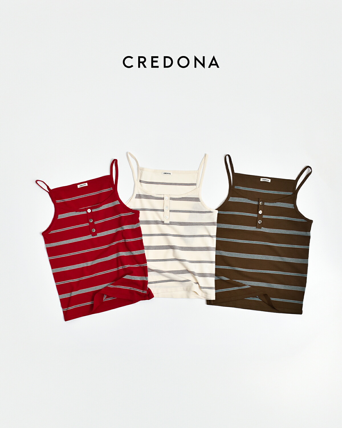 CREDONA(クレドナ)マルチボーダー ニット キャミソール MULTI BORDER KNIT CAMISOLE 1426211074-0
