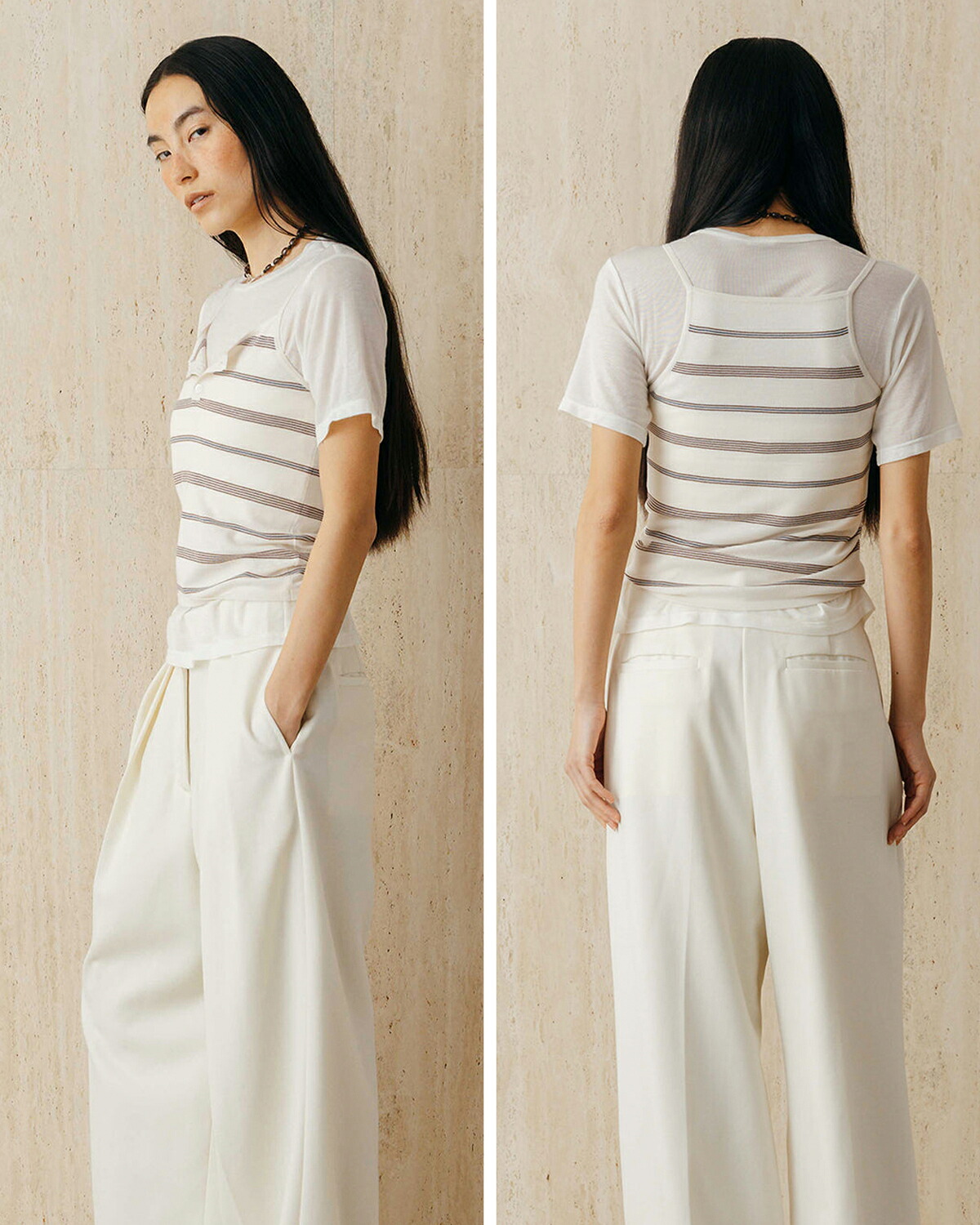 CREDONA(クレドナ)マルチボーダー ニット キャミソール MULTI BORDER KNIT CAMISOLE 1426211074-0