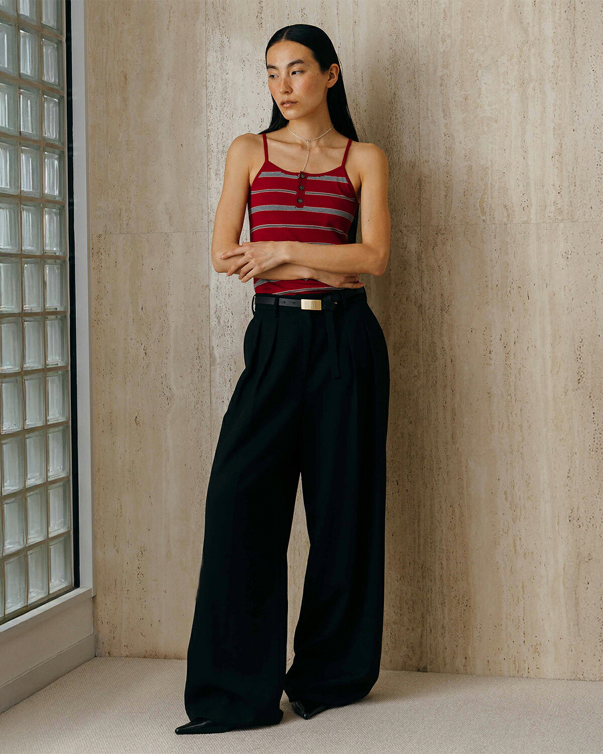 CREDONA(クレドナ)マルチボーダー ニット キャミソール MULTI BORDER KNIT CAMISOLE 1426211074-0