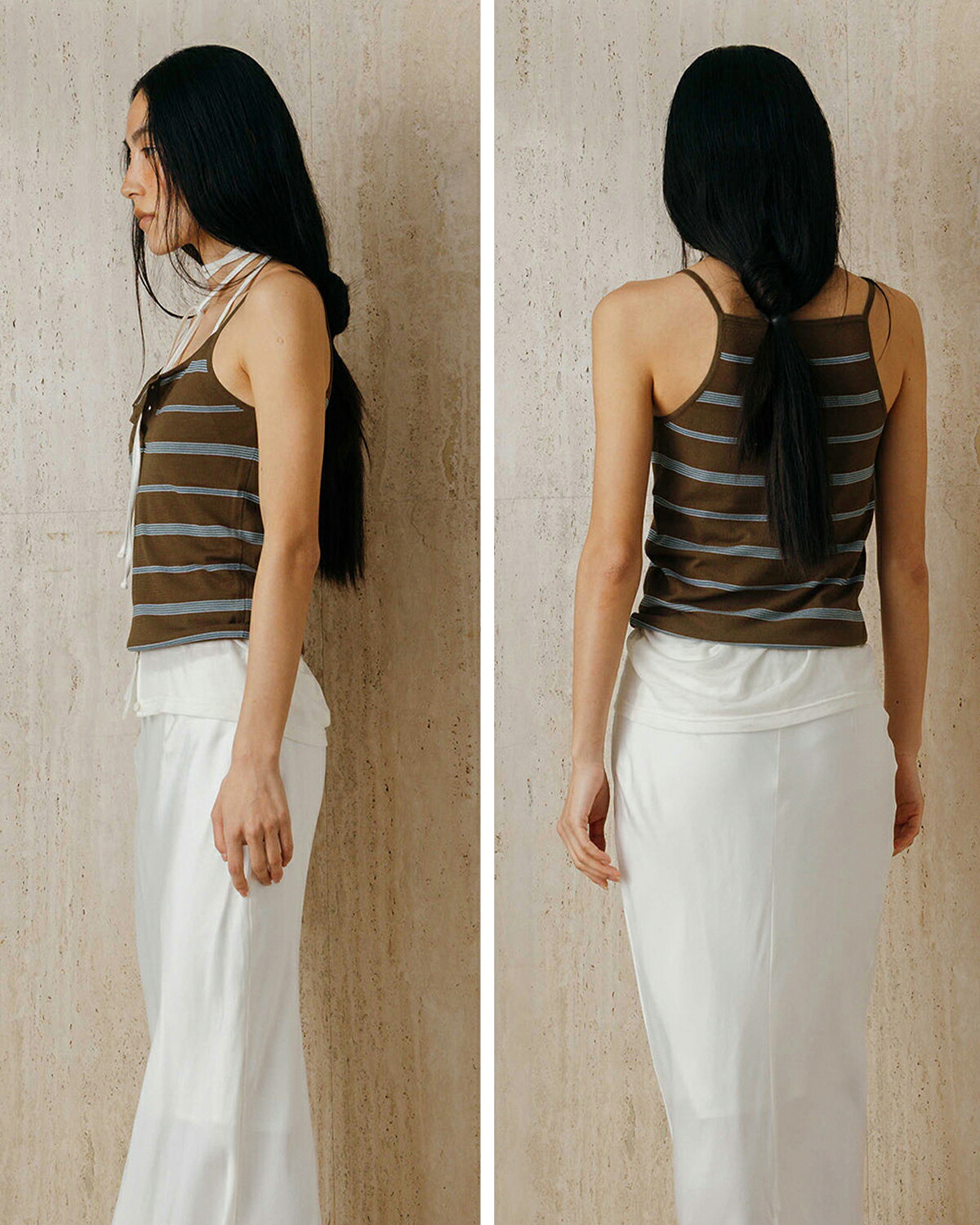 CREDONA(クレドナ)マルチボーダー ニット キャミソール MULTI BORDER KNIT CAMISOLE 1426211074-0