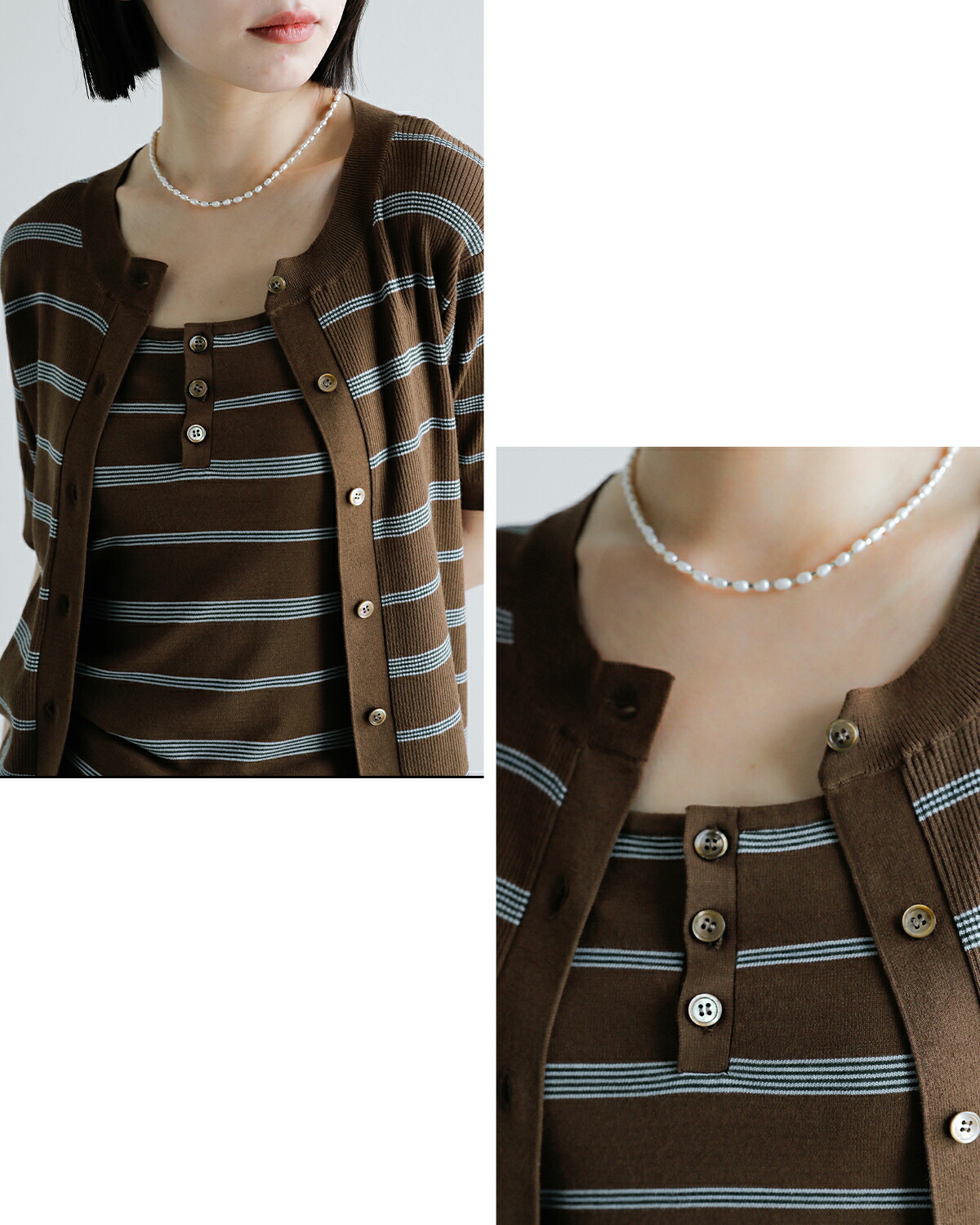 CREDONA(クレドナ)マルチボーダー ニット キャミソール MULTI BORDER KNIT CAMISOLE 1426211074-0