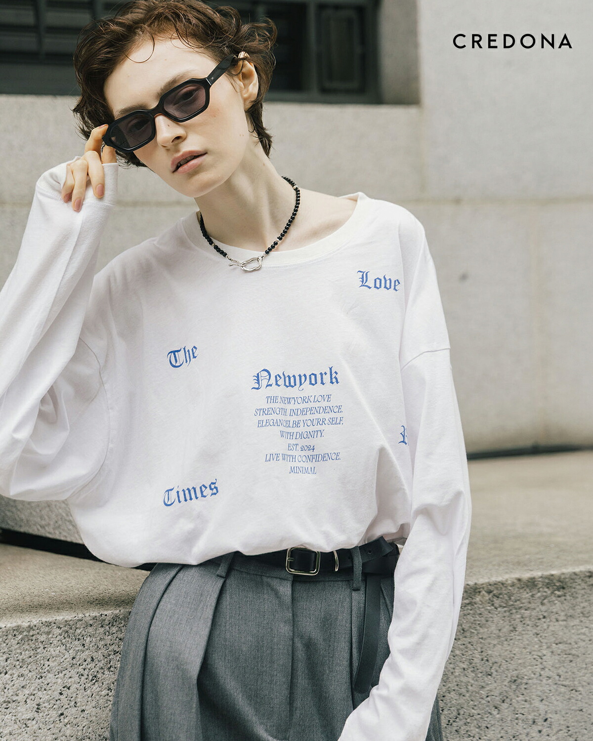 CREDONA(クレドナ)パーマネント ロングスリーブ プリント Tシャツ PARMANENT L/S TEE 1426412
