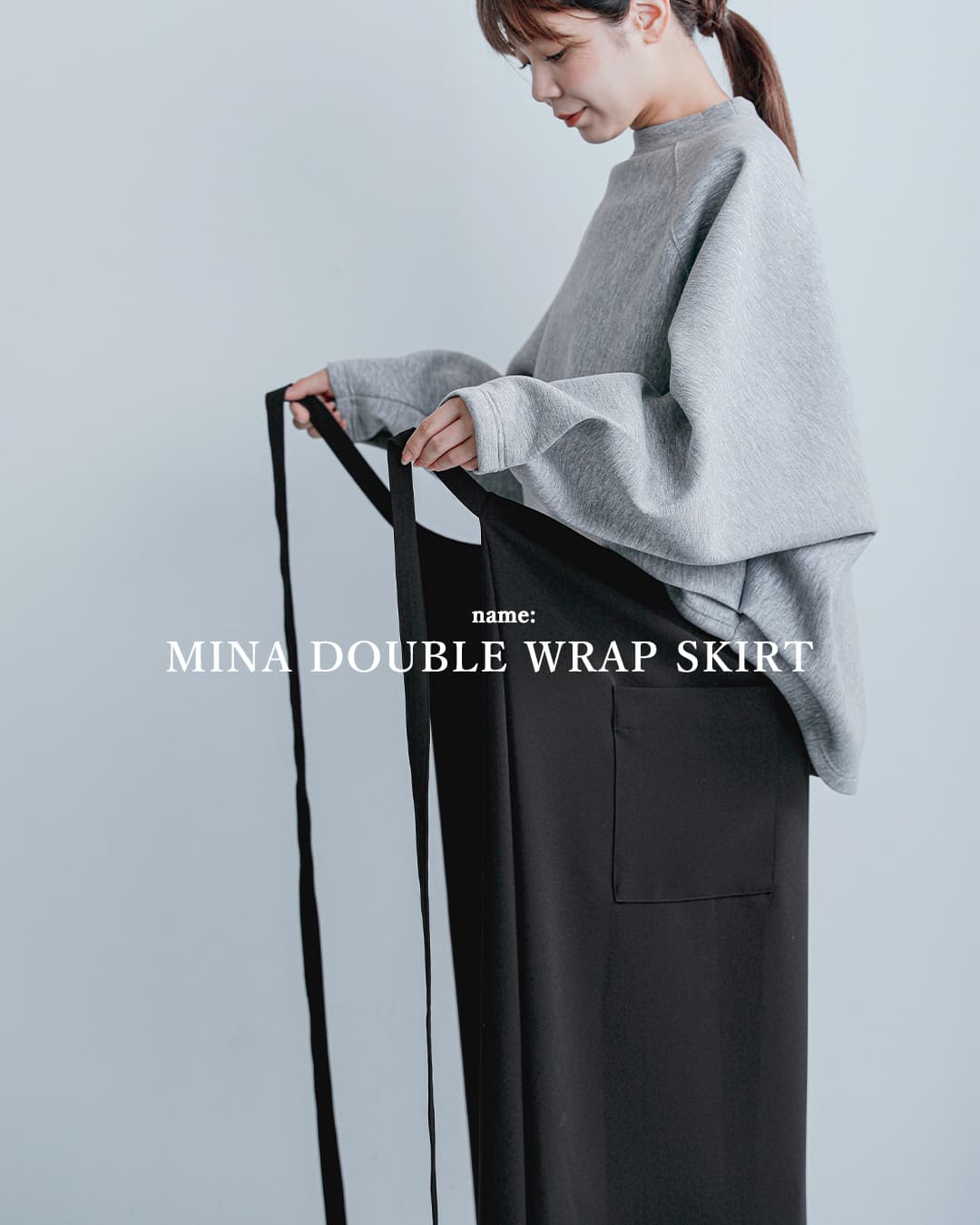 COGTHEBIGSMOKE�_�u�����b�v�X�J�[�g MINA DOUBLE WRAP SKIRT 15501-256-1316-1
