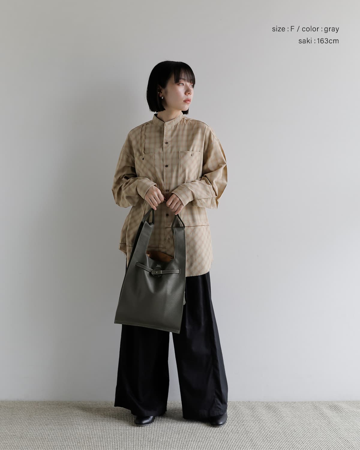 beautiful people(ビューティフルピープル)シュリンクレザー ラージマーケット バッグ Large marcket bag in shrink leather 1636611952