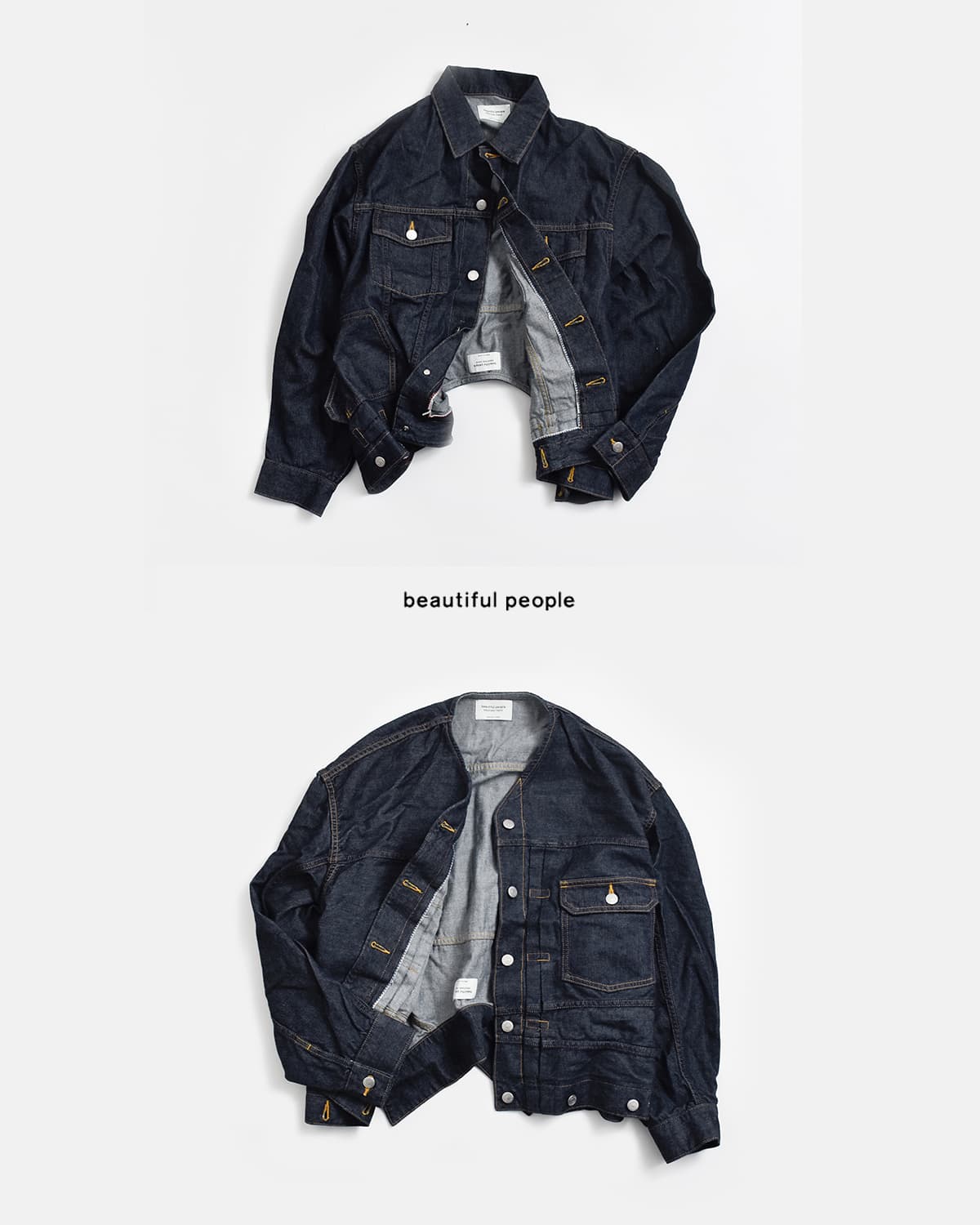 beautiful people(ビューティフルピープル)2way ダブルエンド 左綾デニム ブルゾン double-end left hand twill denim blouson 1646102034