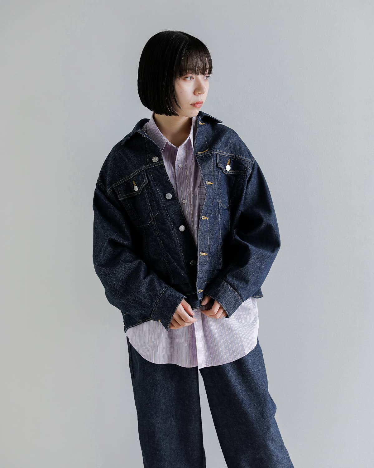 beautiful people(ビューティフルピープル)2way ダブルエンド 左綾デニム ブルゾン double-end left hand twill denim blouson 1646102034