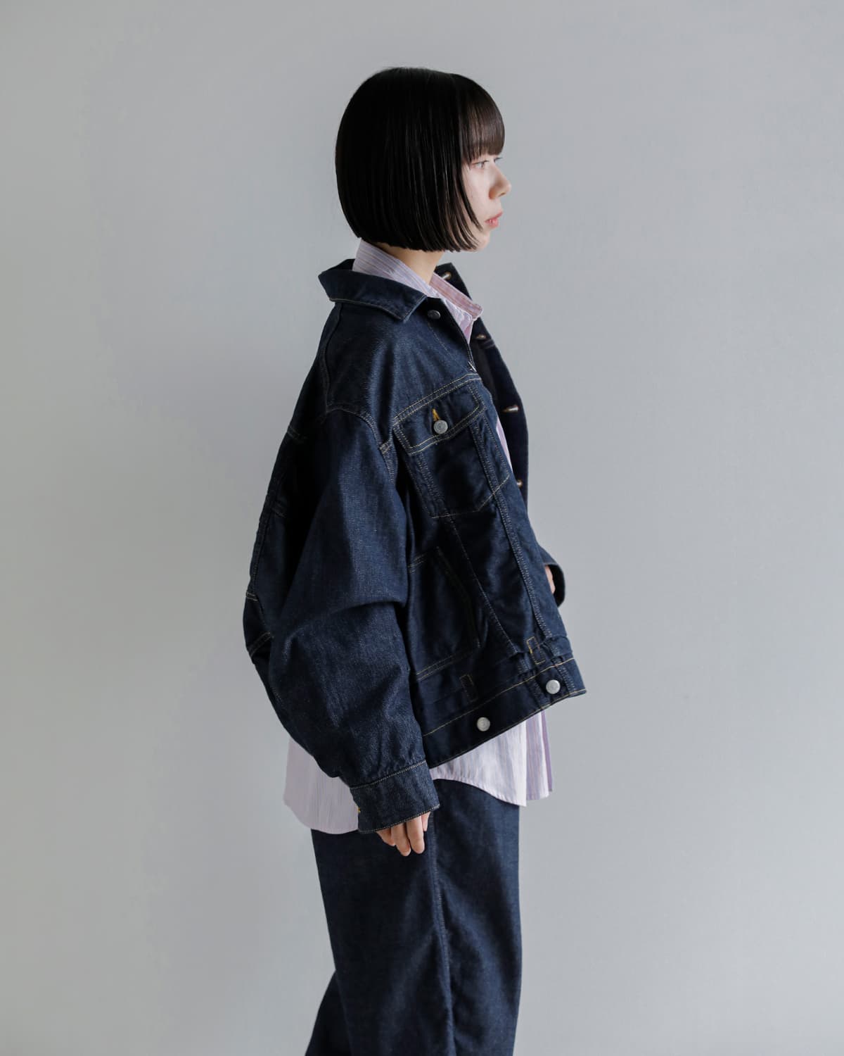 beautiful people(ビューティフルピープル)2way ダブルエンド 左綾デニム ブルゾン double-end left hand twill denim blouson 1646102034