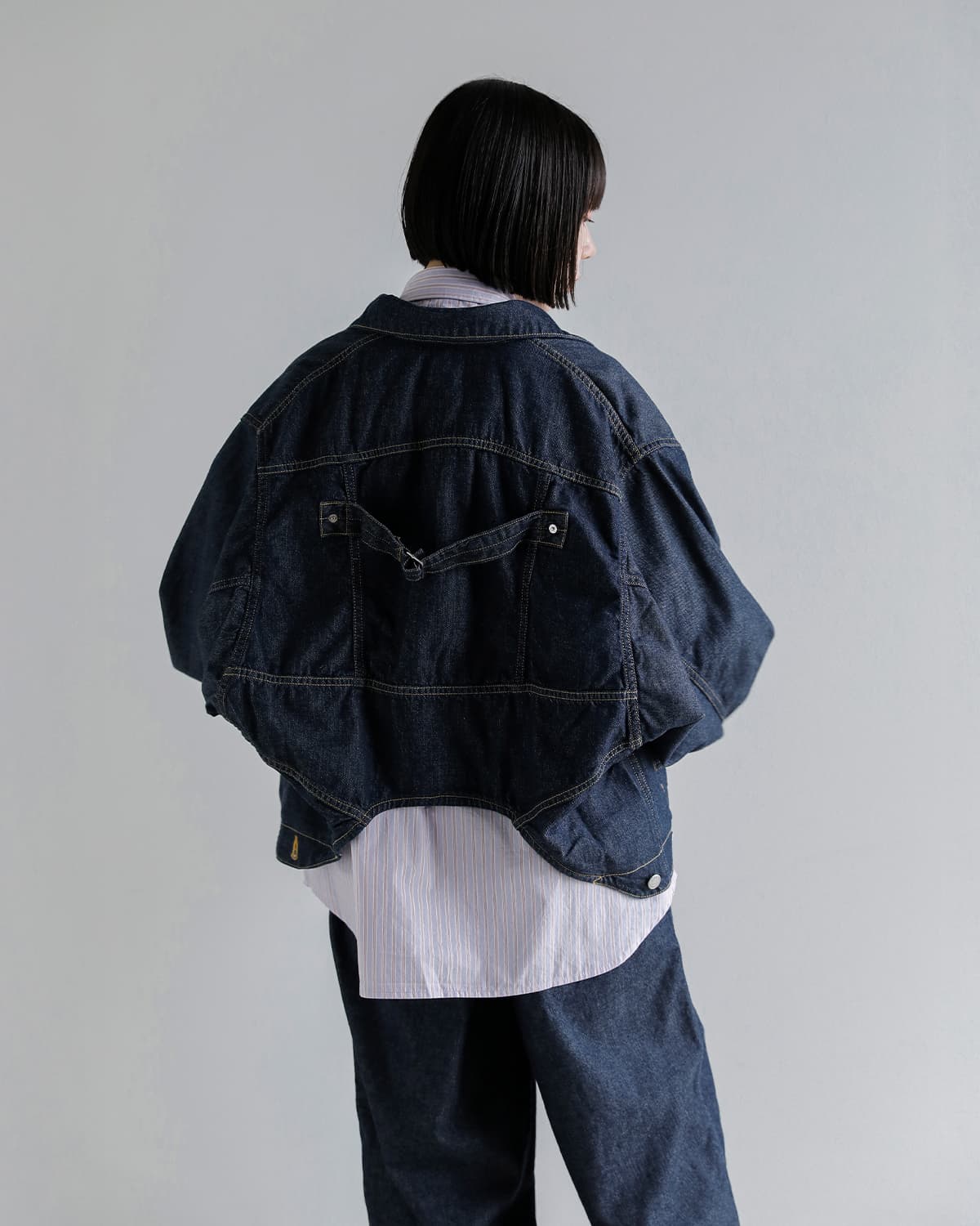 beautiful people(ビューティフルピープル)2way ダブルエンド 左綾デニム ブルゾン double-end left hand twill denim blouson 1646102034