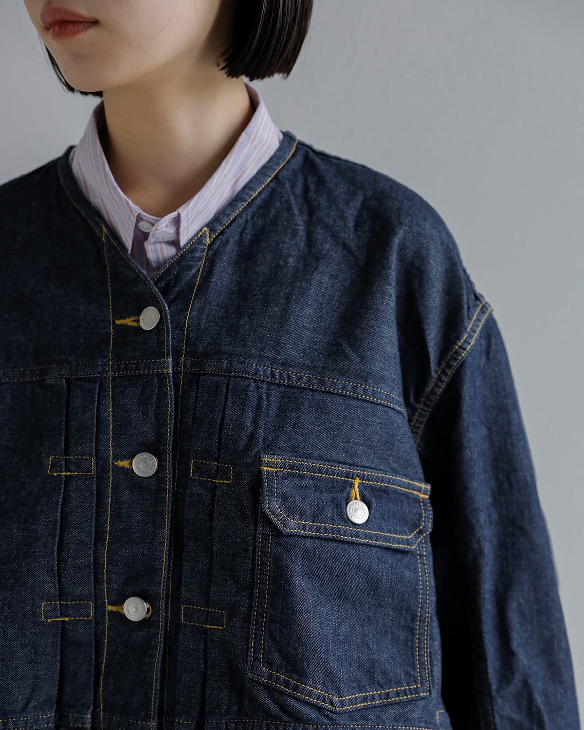 beautiful people(ビューティフルピープル)2way ダブルエンド 左綾デニム ブルゾン double-end left hand twill denim blouson 1646102034