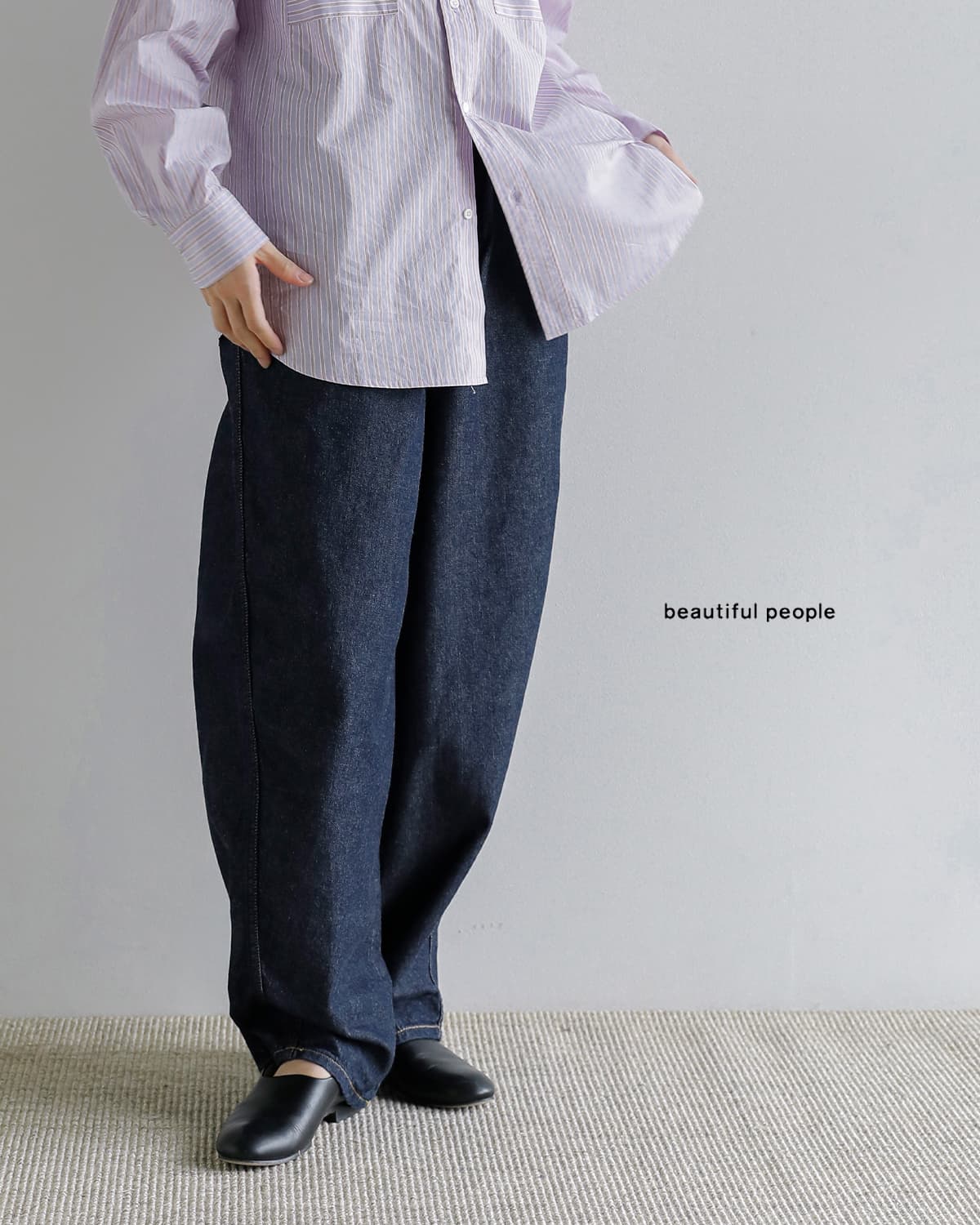 beautiful people(ビューティフルピープル)セルビッジホリック 左綾デニム ボウパンツ selvedge holic left hand twill denim bow pants 1646105016