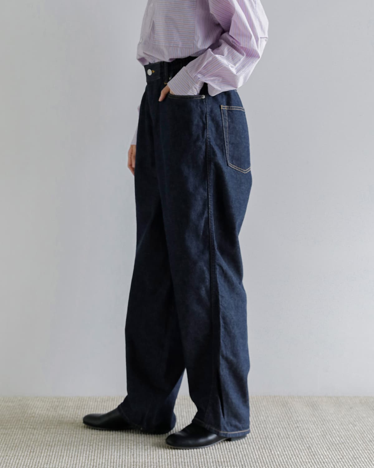 beautiful people(ビューティフルピープル)セルビッジホリック 左綾デニム ボウパンツ selvedge holic left hand twill denim bow pants 1646105016