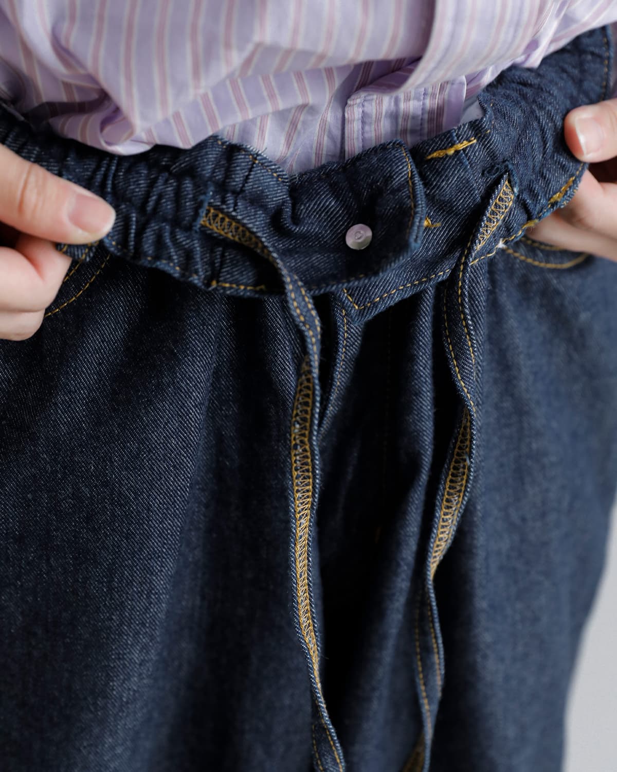 beautiful people(ビューティフルピープル)セルビッジホリック 左綾デニム ボウパンツ selvedge holic left hand twill denim bow pants 1646105016
