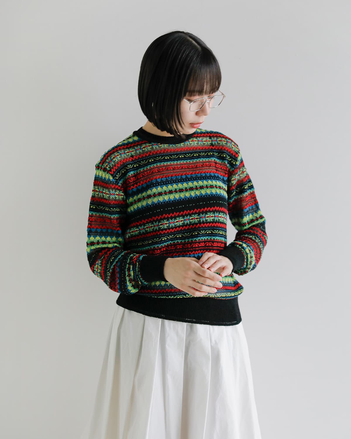 beautiful people(ビューティフルピープル)フェアアイルニット セーター kids fair isle pullover 1646210008