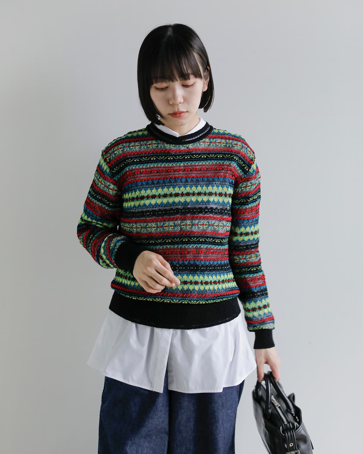 beautiful people(ビューティフルピープル)フェアアイルニット セーター kids fair isle pullover 1646210008