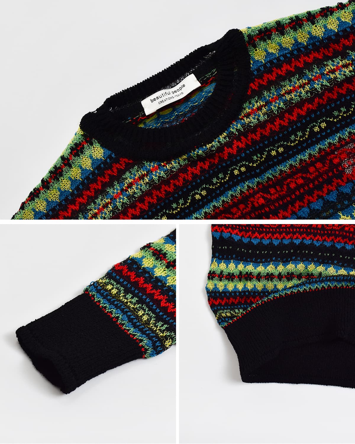 beautiful people(ビューティフルピープル)フェアアイルニット セーター kids fair isle pullover 1646210008