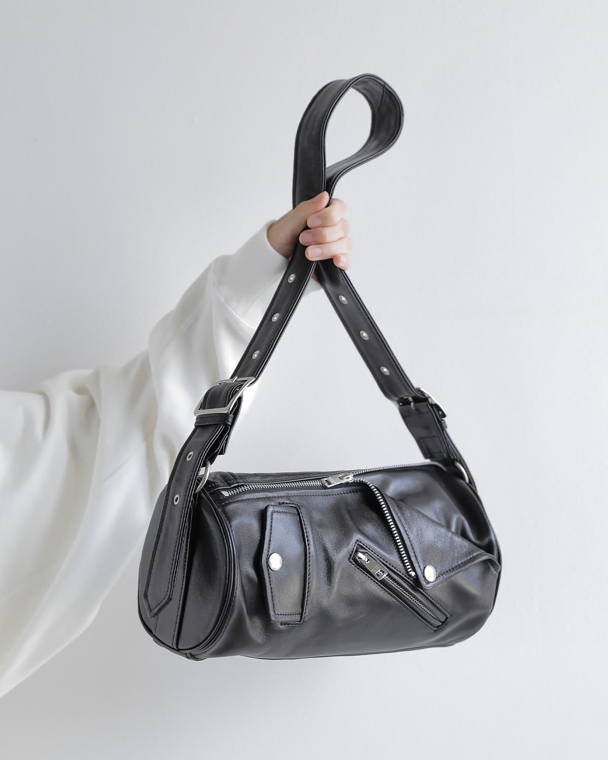 beautiful people(ビューティフルピープル)シープスキン ライダース シリンダーバッグ exception riders cylinder bag 1646612003