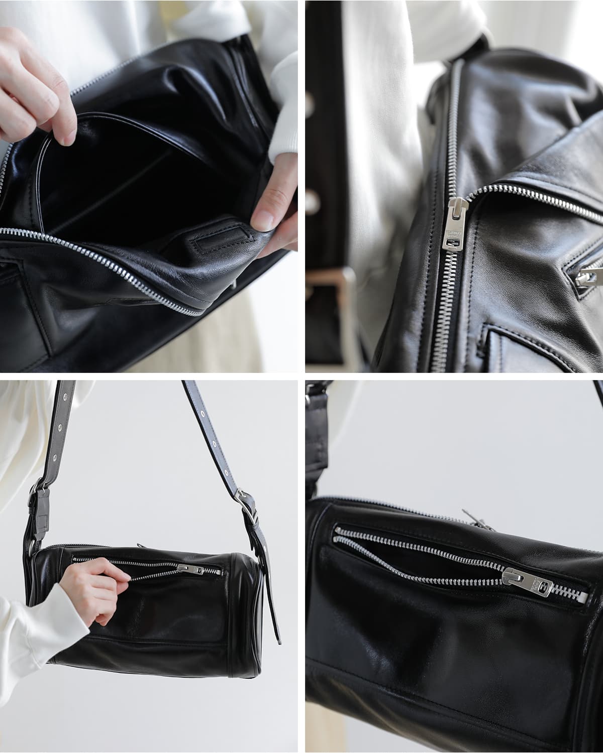 beautiful people(ビューティフルピープル)シープスキン ライダース シリンダーバッグ exception riders cylinder bag 1646612003