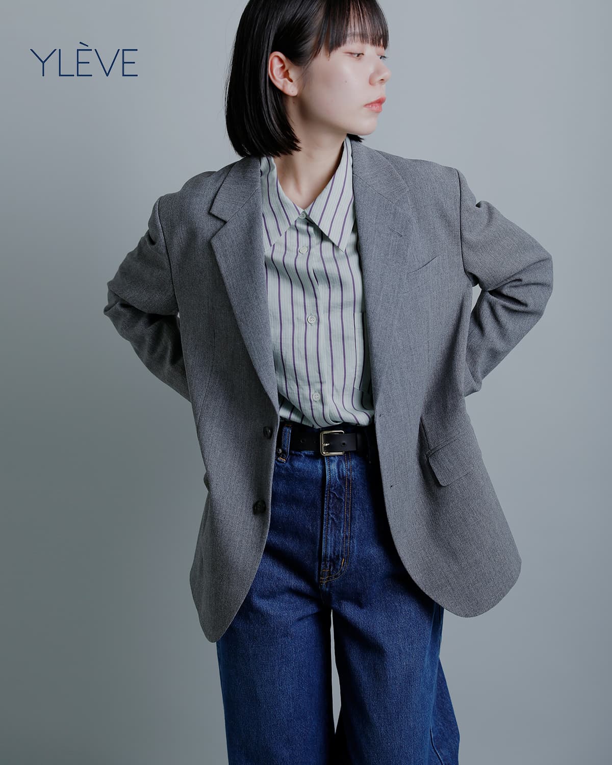 YLEVE���t�E�[�� �e�[���[�h�W���P�b�g ROUGH WOOL JACKET 168-6220040
