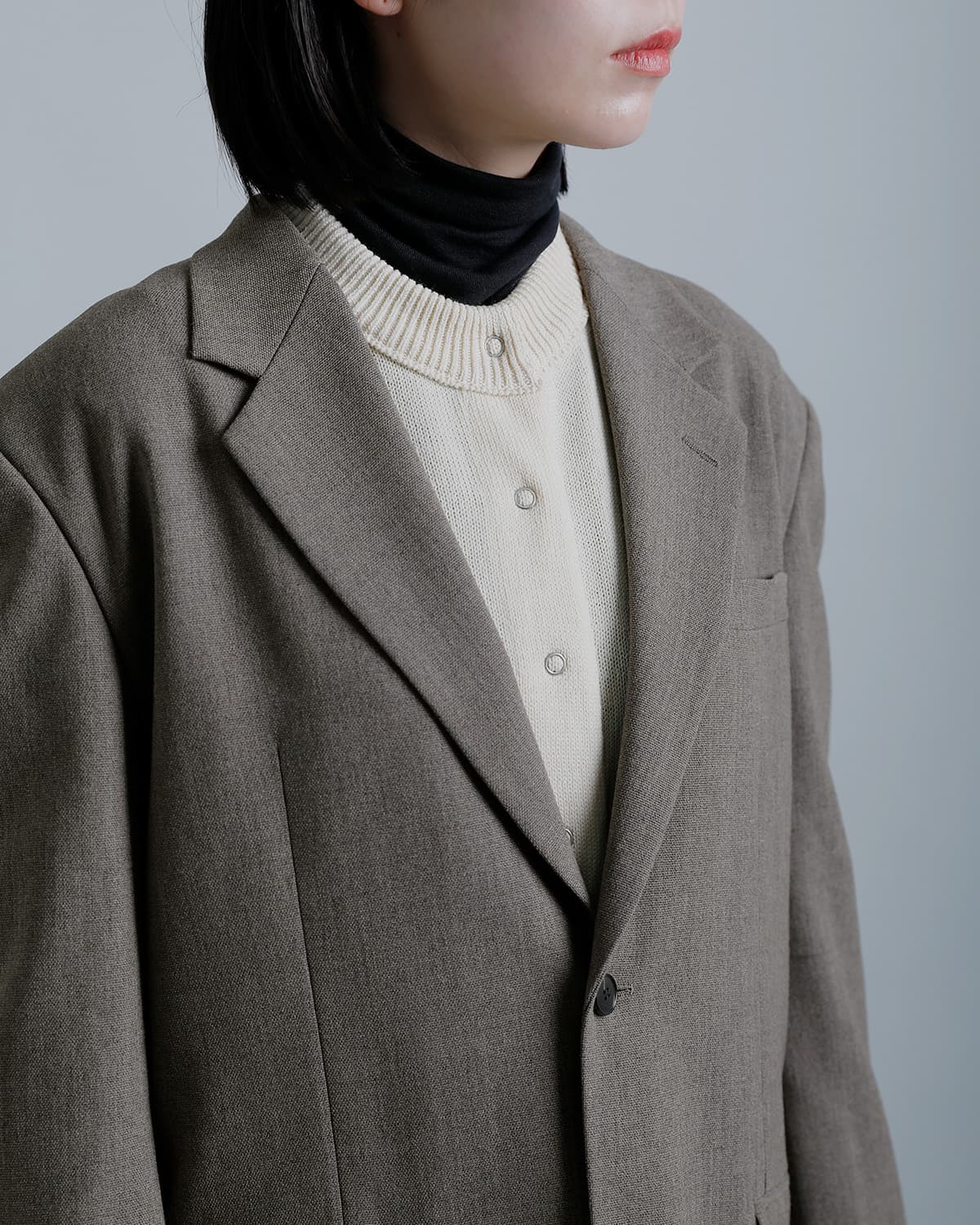YLEVE���t�E�[�� �e�[���[�h�W���P�b�g ROUGH WOOL JACKET 168-6220040