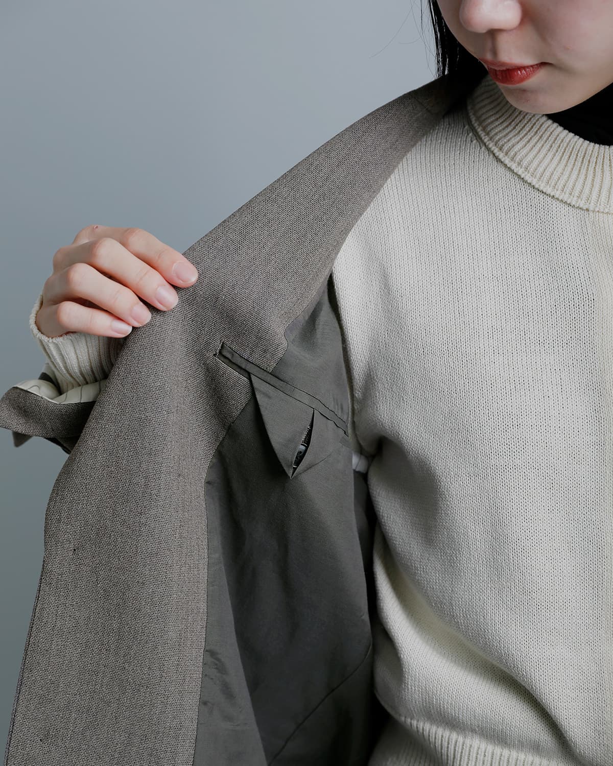 YLEVE���t�E�[�� �e�[���[�h�W���P�b�g ROUGH WOOL JACKET 168-6220040