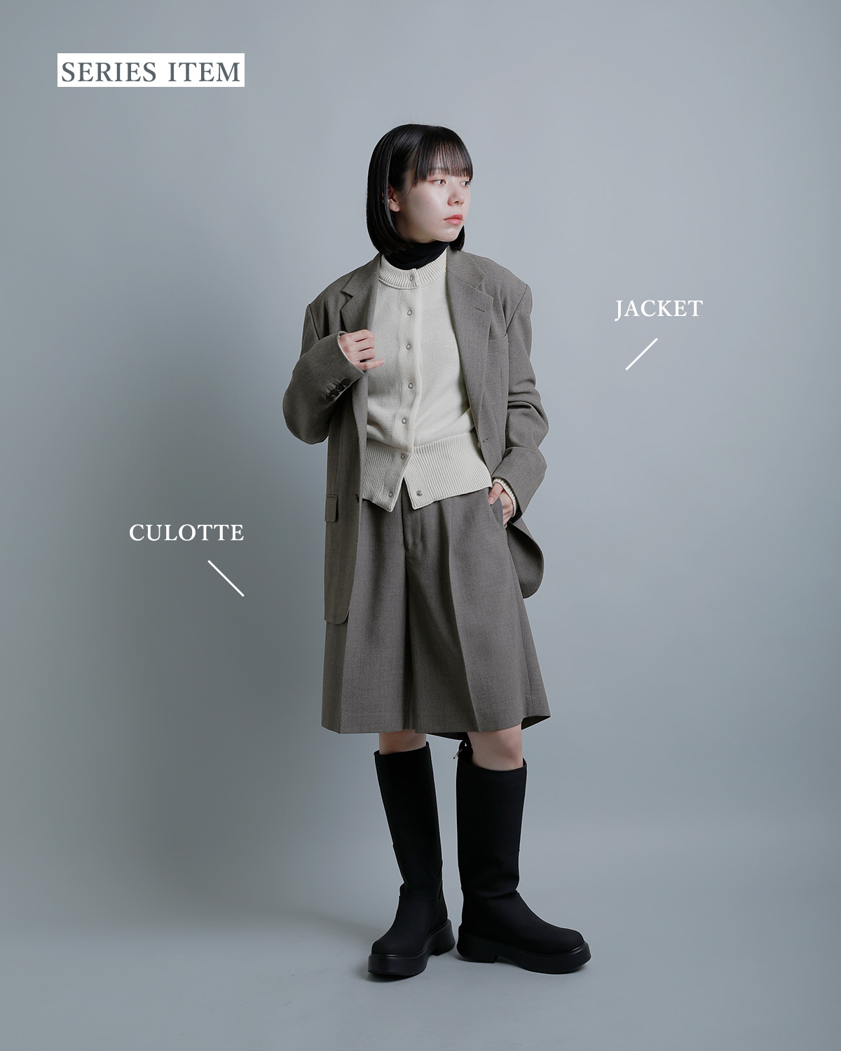 YLEVE���t�E�[�� �e�[���[�h�W���P�b�g ROUGH WOOL JACKET 168-6220040
