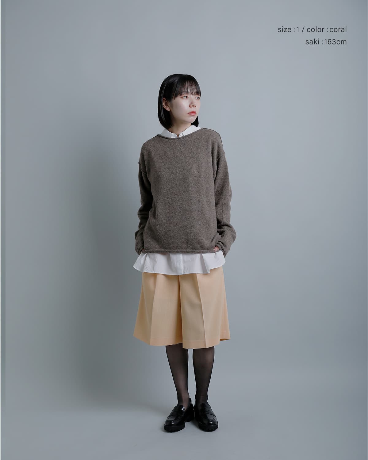 YLEVE���t�E�[�� �L�����b�g�p���c ROUGH WOOL CULOTTE 168-6240042