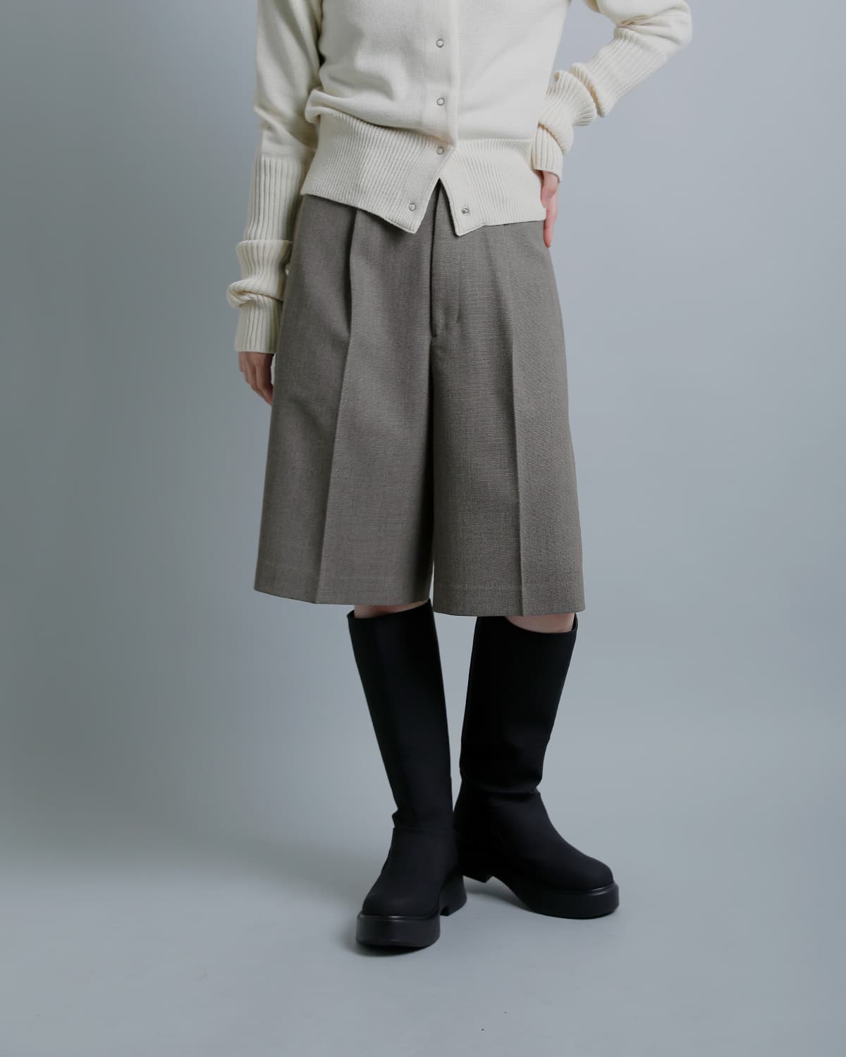 YLEVE���t�E�[�� �L�����b�g�p���c ROUGH WOOL CULOTTE 168-6240042