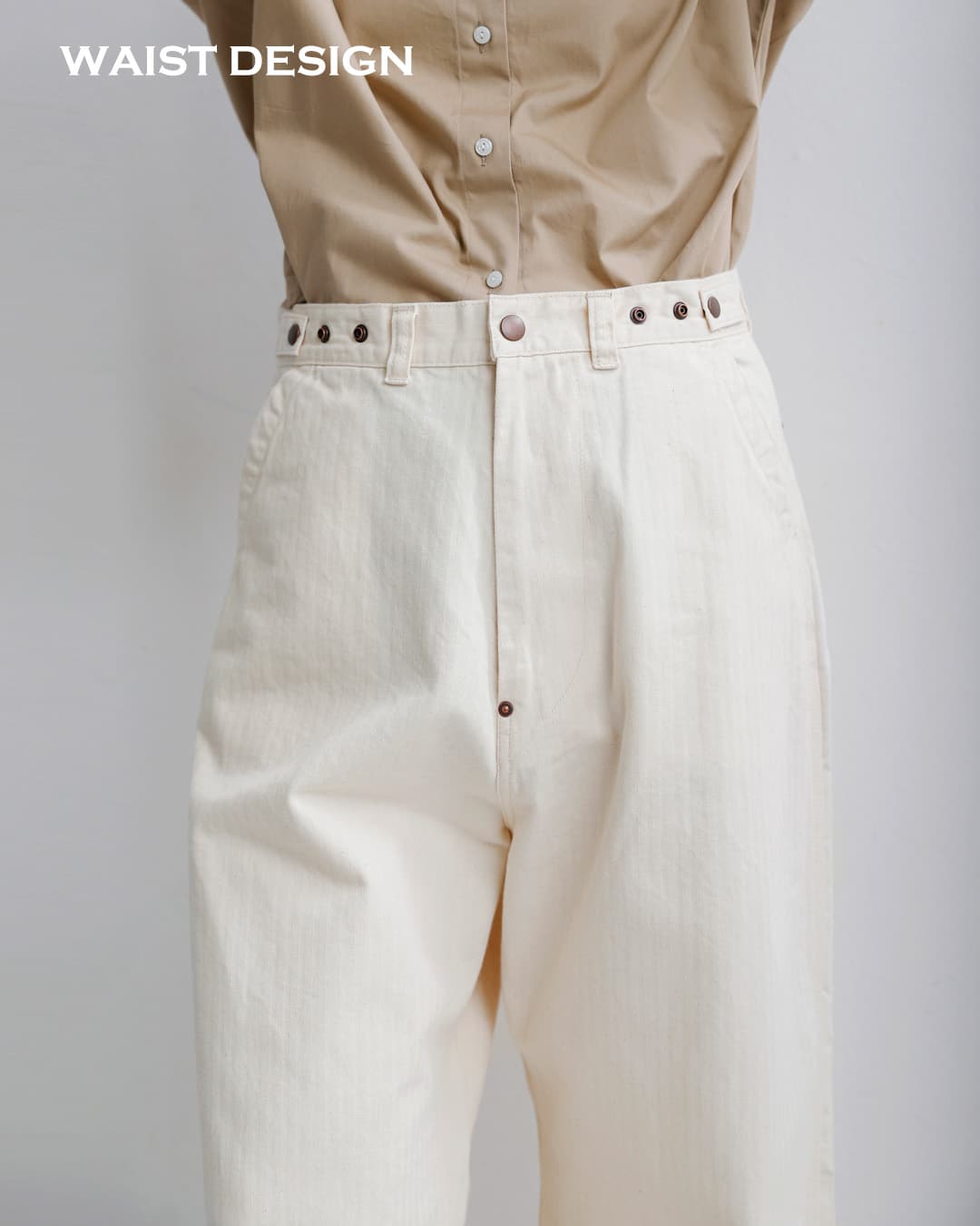 ordinaryfits(オーディナリーフィッツ)ヘリンボーン ベルパンツ BELL PANTS 180-326
