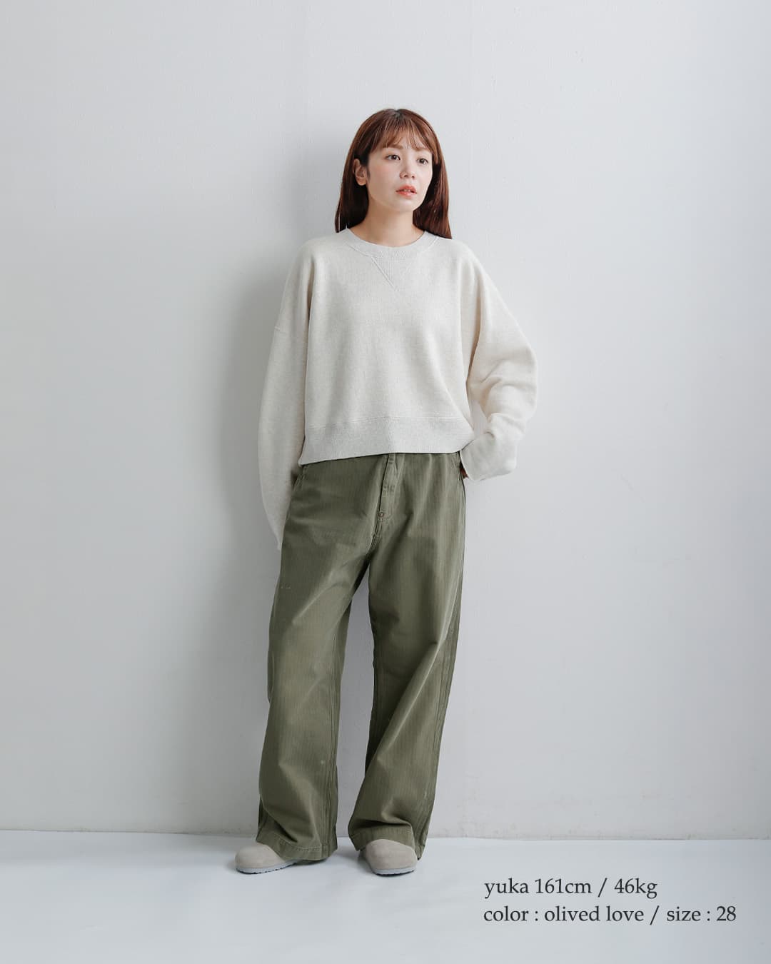 ordinaryfits(オーディナリーフィッツ)ヘリンボーン スプラッシュペイント ベルパンツ BELL PANTS 180od-326