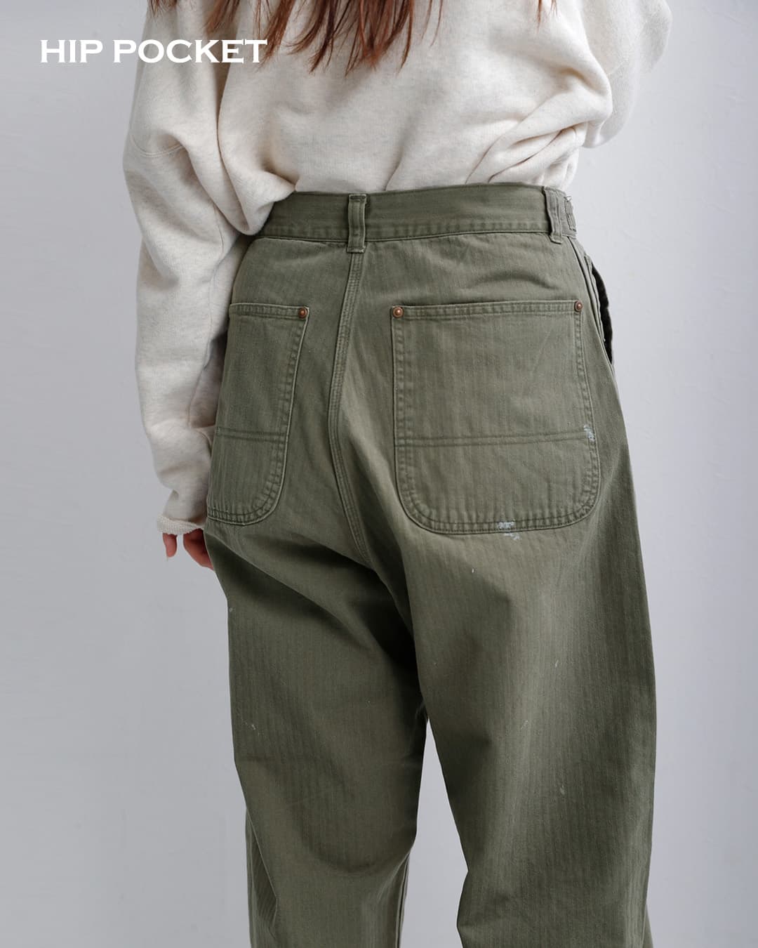 ordinaryfits(オーディナリーフィッツ)ヘリンボーン スプラッシュペイント ベルパンツ BELL PANTS 180od-326