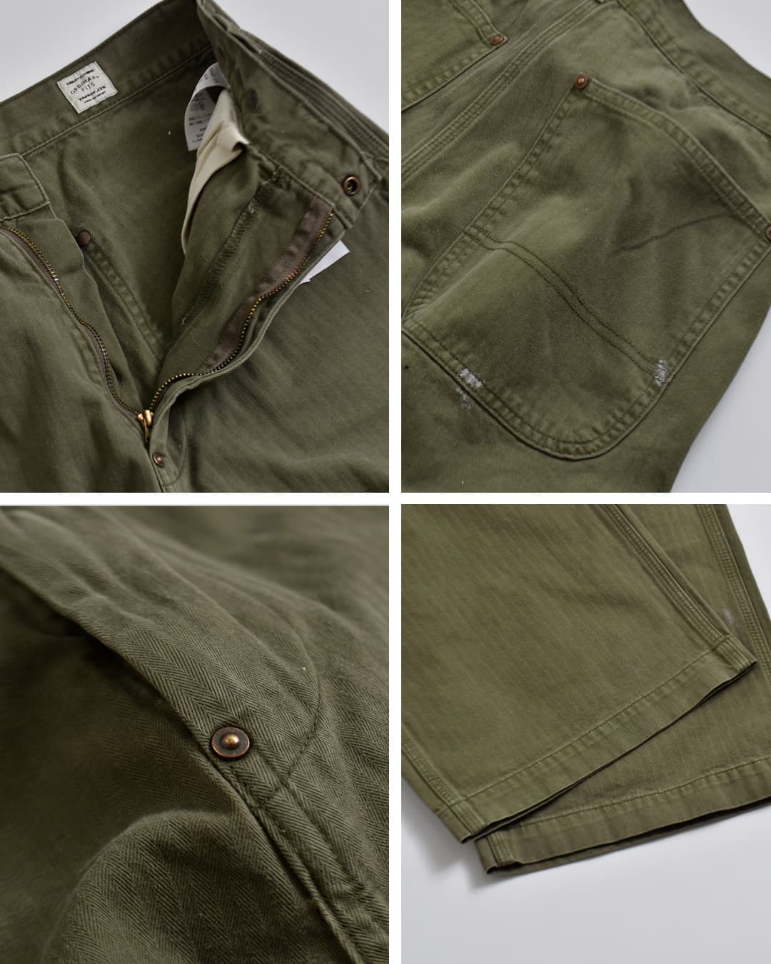 ordinaryfits(オーディナリーフィッツ)ヘリンボーン スプラッシュペイント ベルパンツ BELL PANTS 180od-326