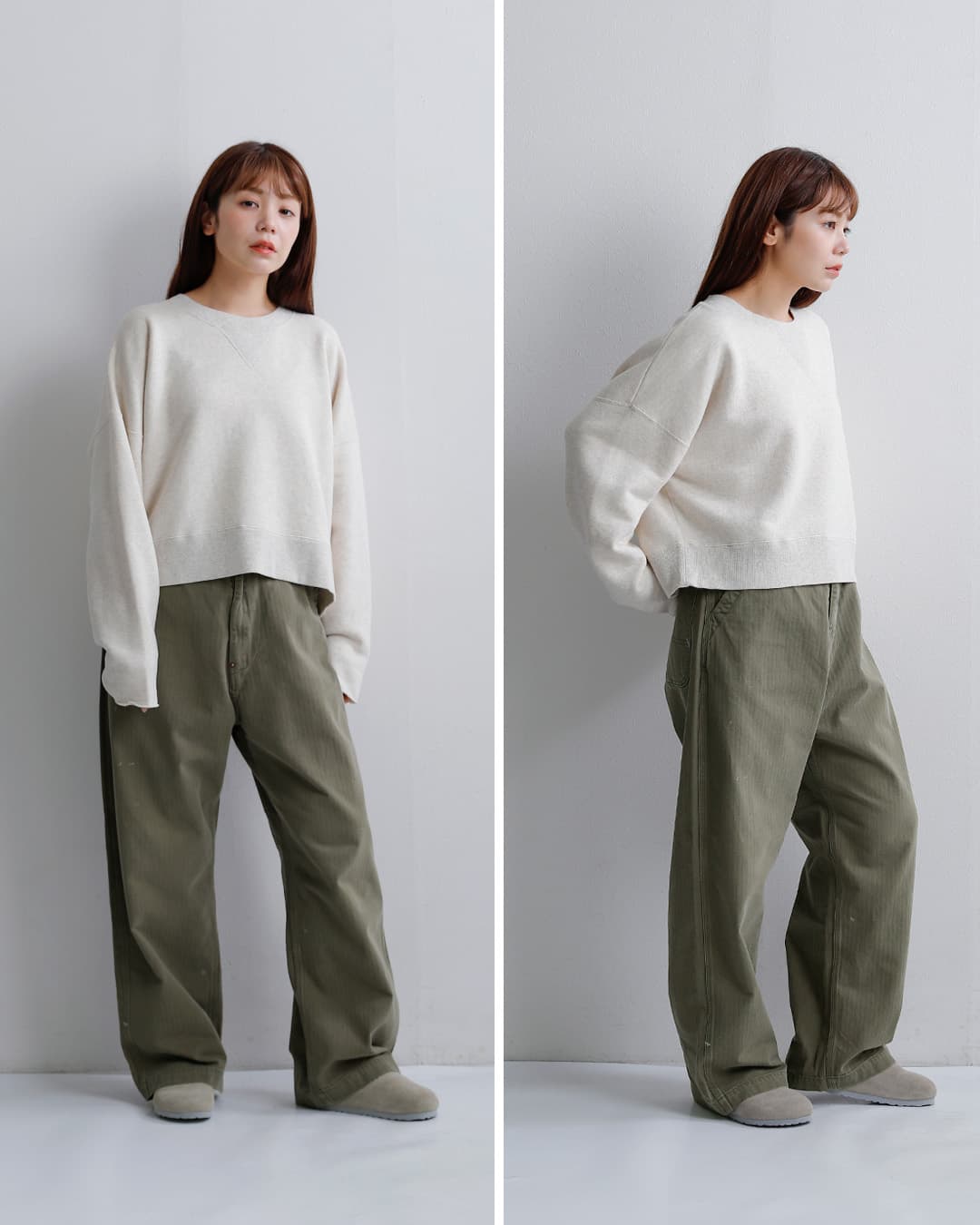 ordinaryfits(オーディナリーフィッツ)ヘリンボーン スプラッシュペイント ベルパンツ BELL PANTS 180od-326