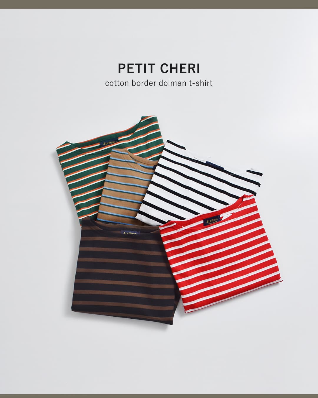 Le minor(ルミノア)コットン ボーダー ルーズフィット ドルマン カットソー PETIT CHERI 20jg18304