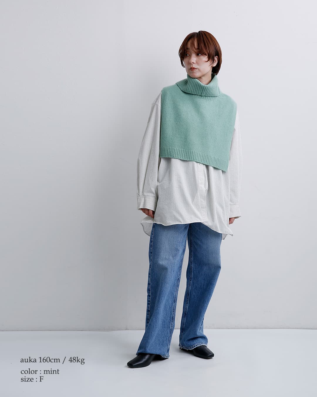 EMMACULATEウール カシミヤ ビブニットベスト 2263k-01492