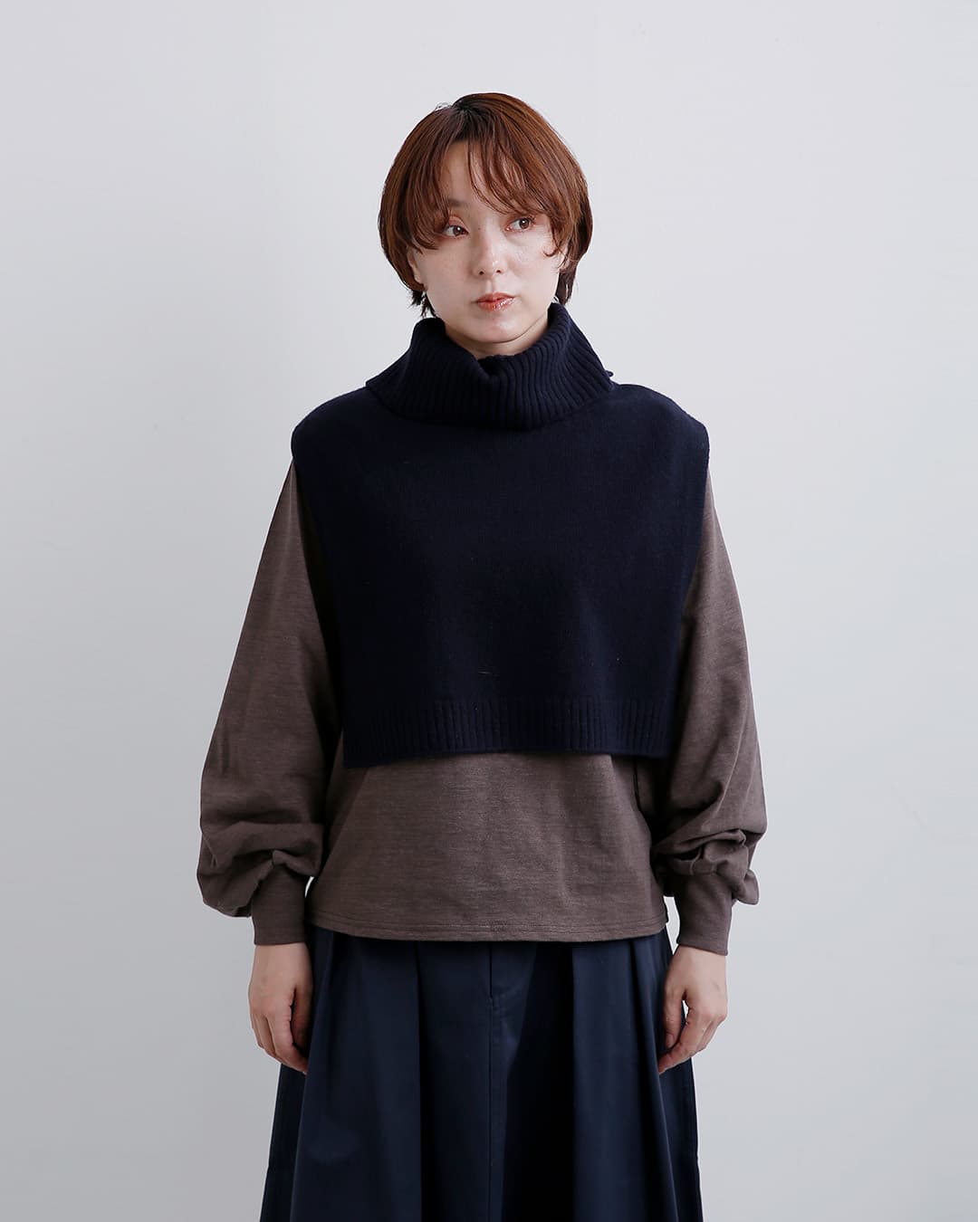 EMMACULATEウール カシミヤ ビブニットベスト 2263k-01492